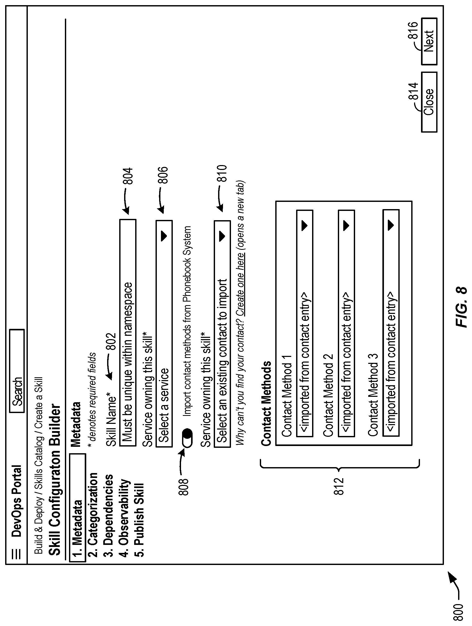 Patent US12619438 Figure 8 – Techniques for building a data center using a skills service