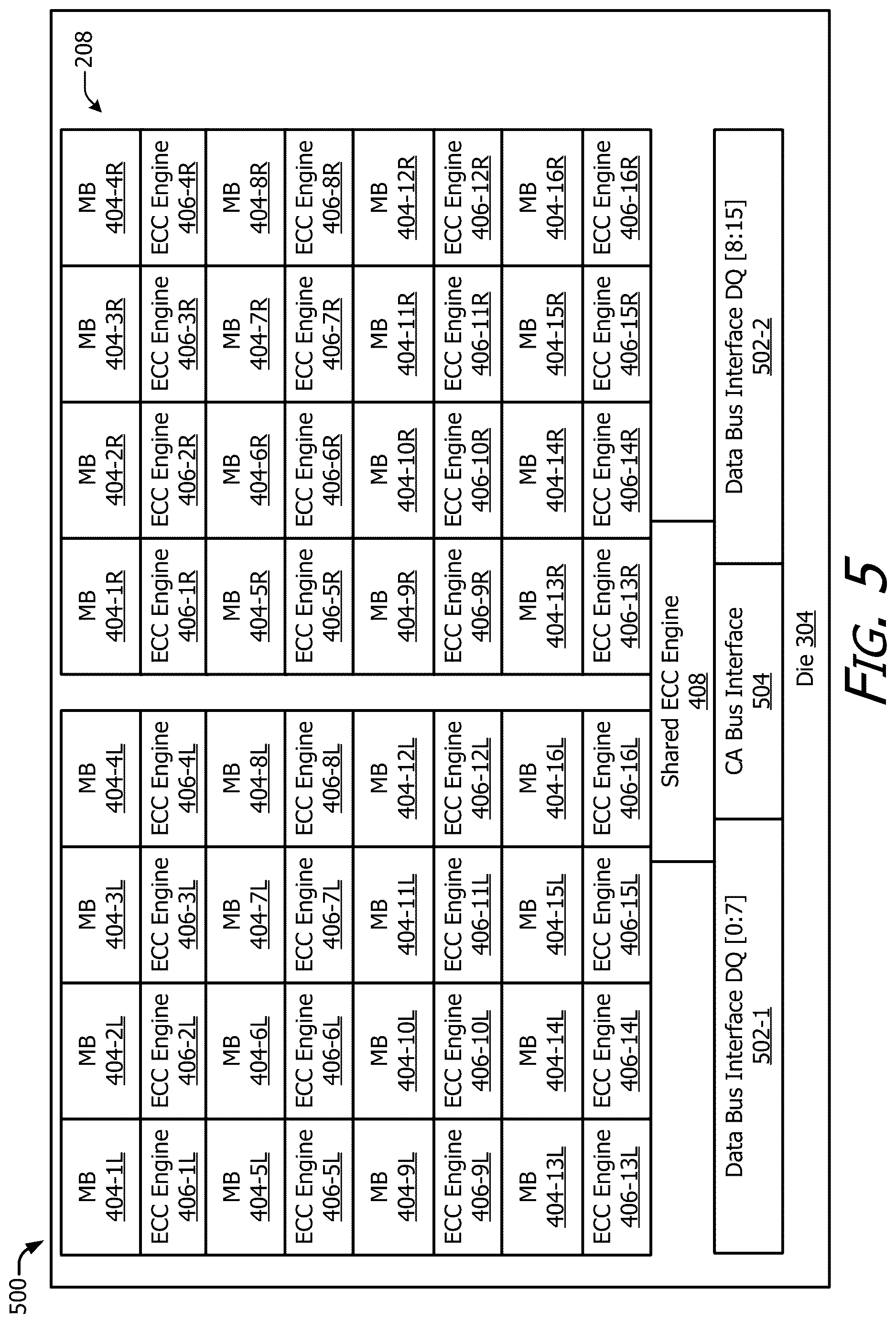 Patent US12619493 Figure 5 – Flexible bit quantities for error correction code (ECC) values in a memory environment
