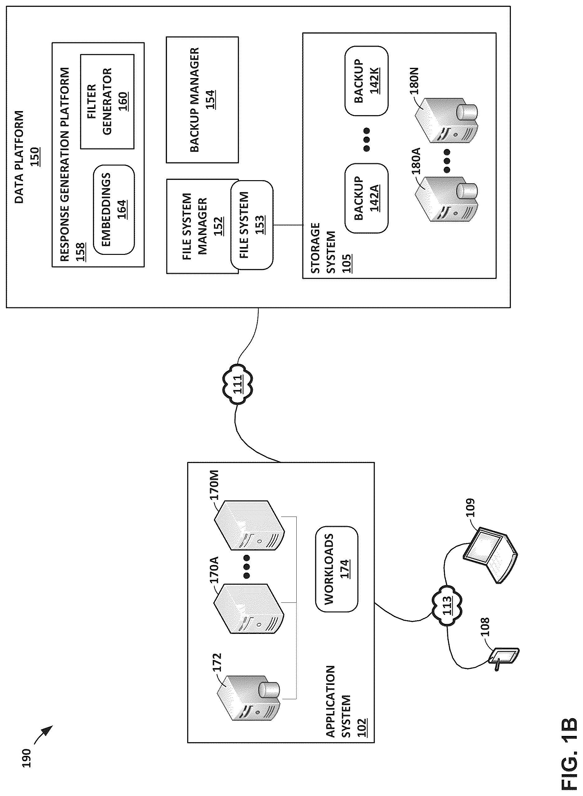 Patent US12619501 Figure 2 – Data retrieval using embeddings for data in backup systems