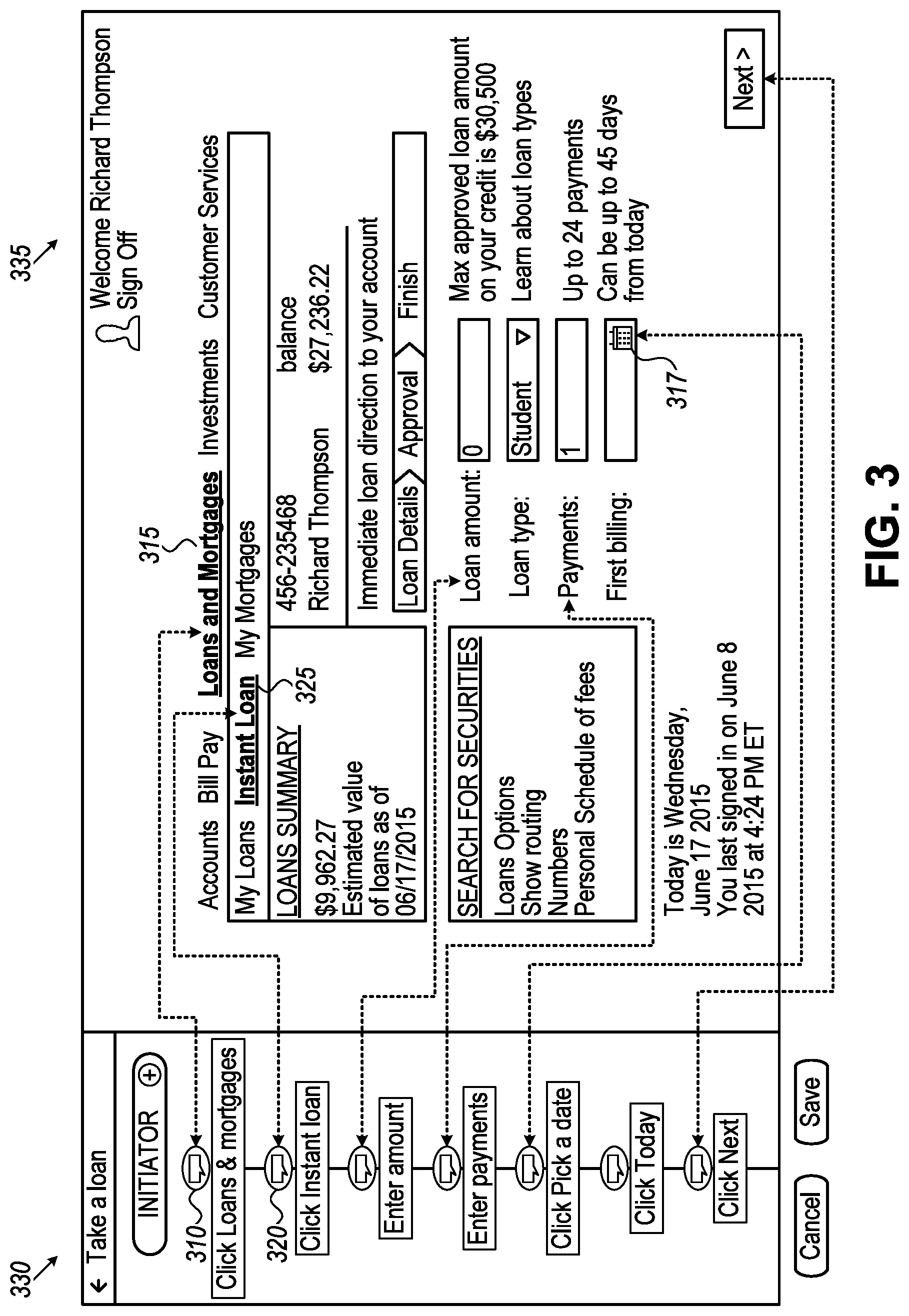 Patent US12619521 Figure 3 – Automated testing of walkthroughs