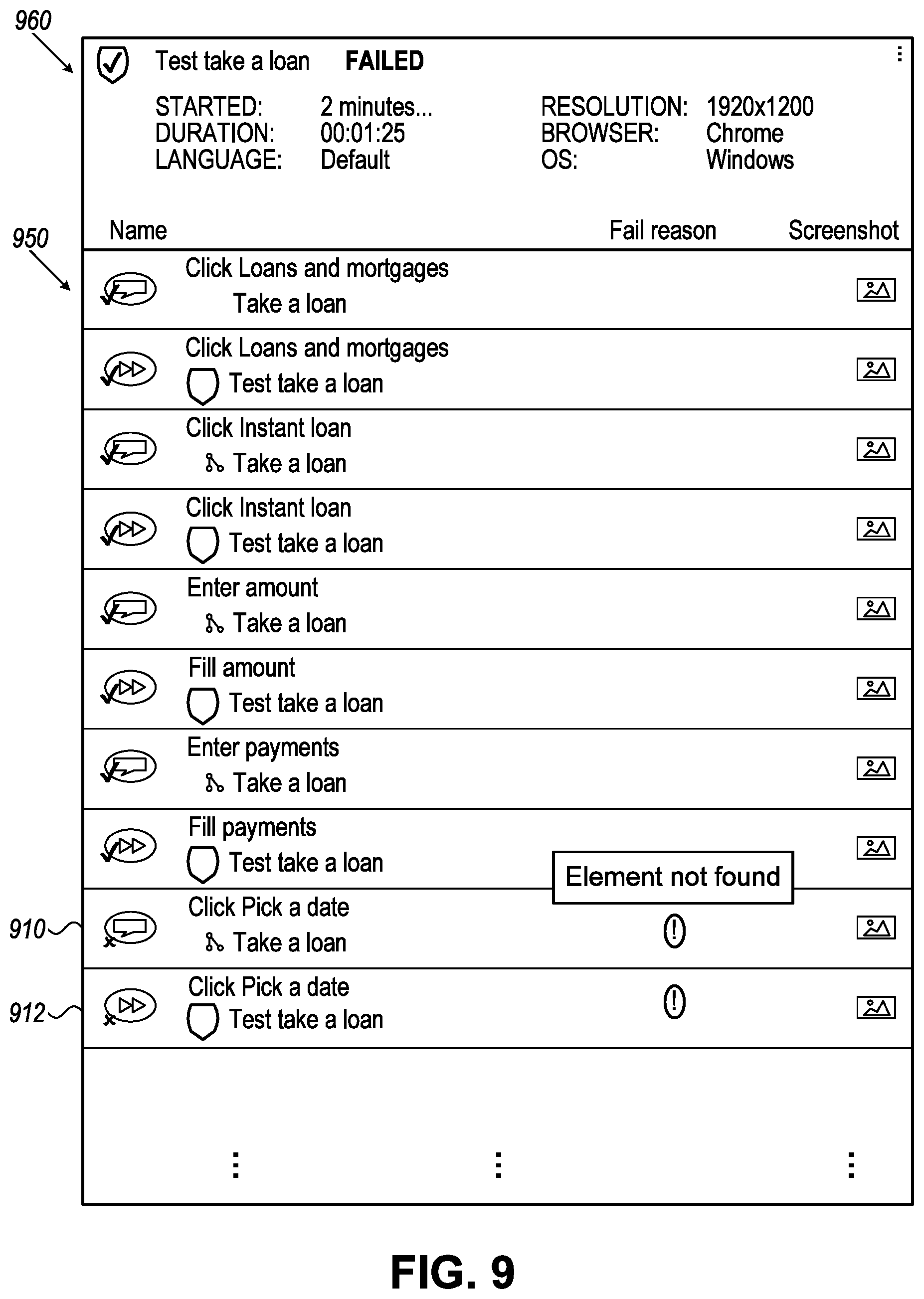 Patent US12619521 Figure 10 – Automated testing of walkthroughs