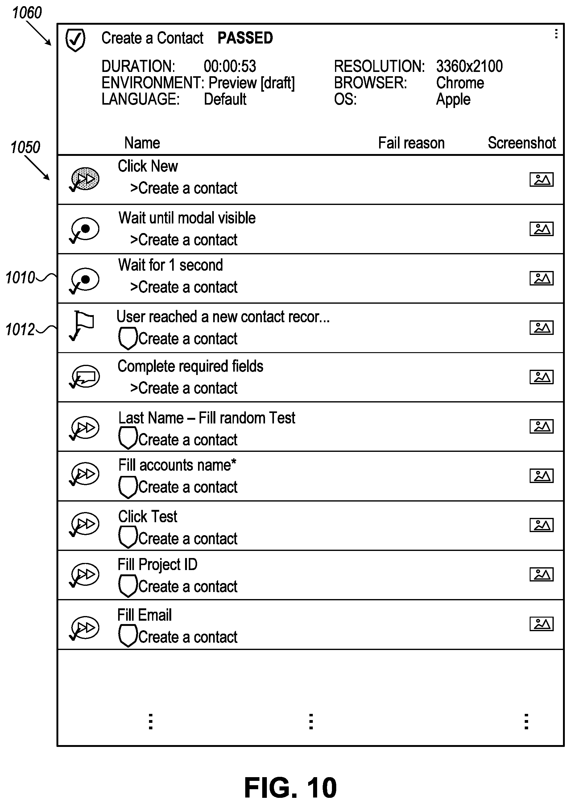 Patent US12619521 Figure 11 – Automated testing of walkthroughs
