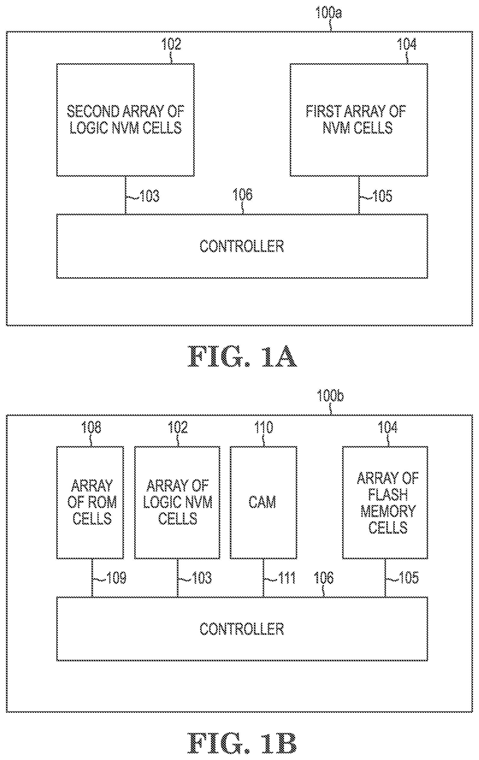 Patent US12619527 Figure 1 – Memory devices including logic non-volatile memory