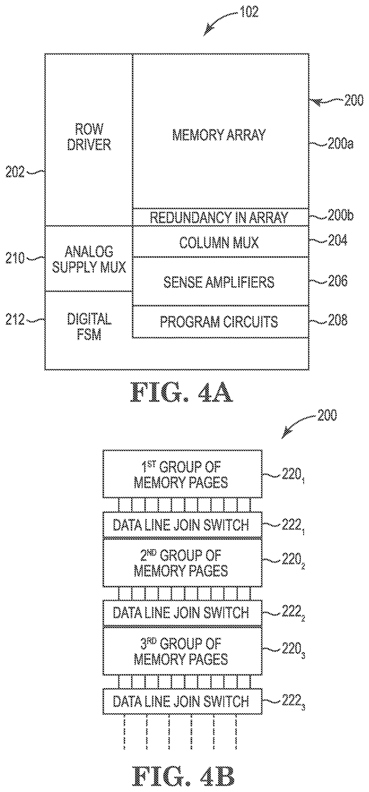 Patent US12619527 Figure 4 – Memory devices including logic non-volatile memory