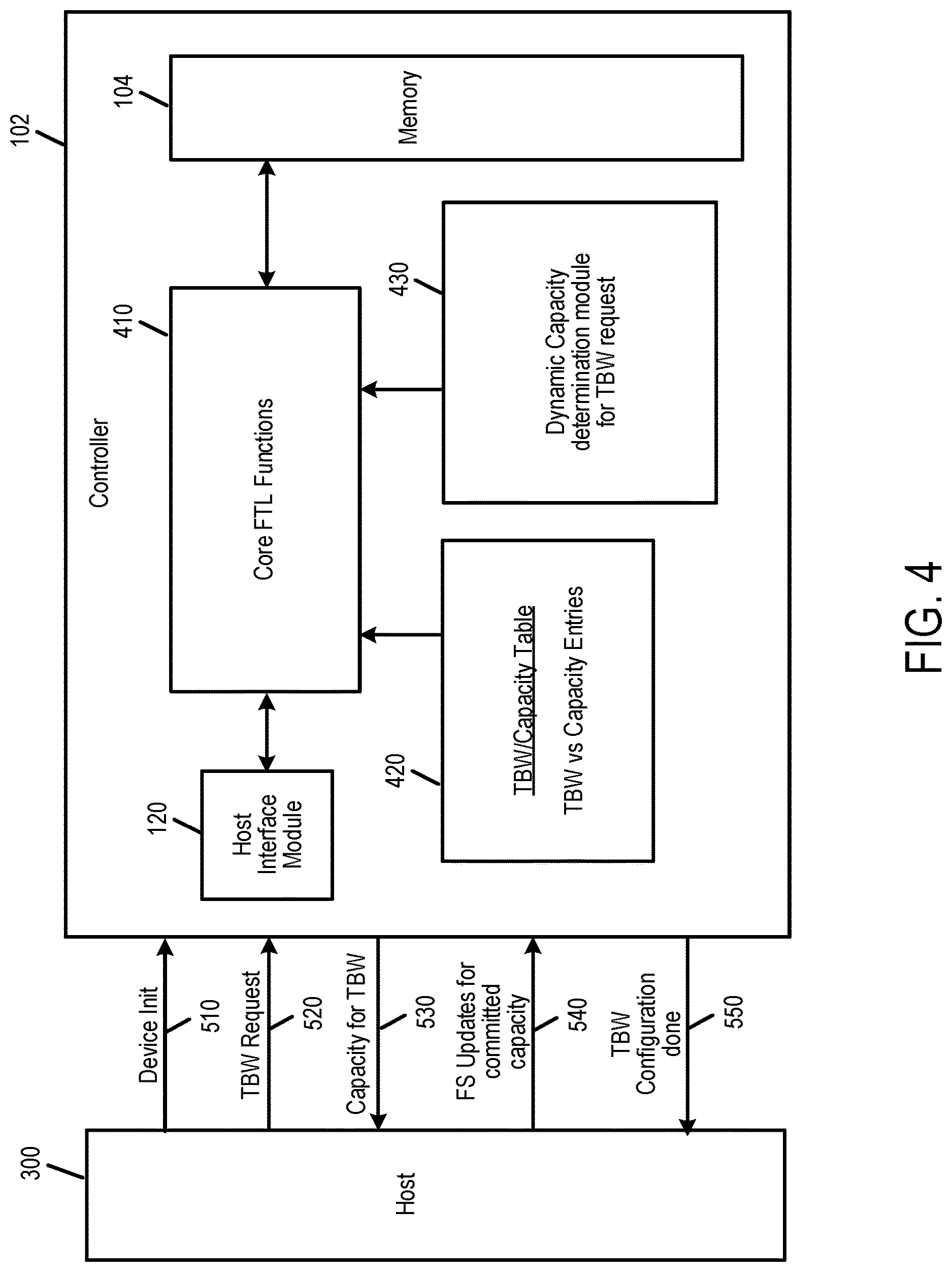 Patent US12619528 Figure 5 – Data storage device and method for configuring a memory to write a requested amount of data over the memory's lifetime
