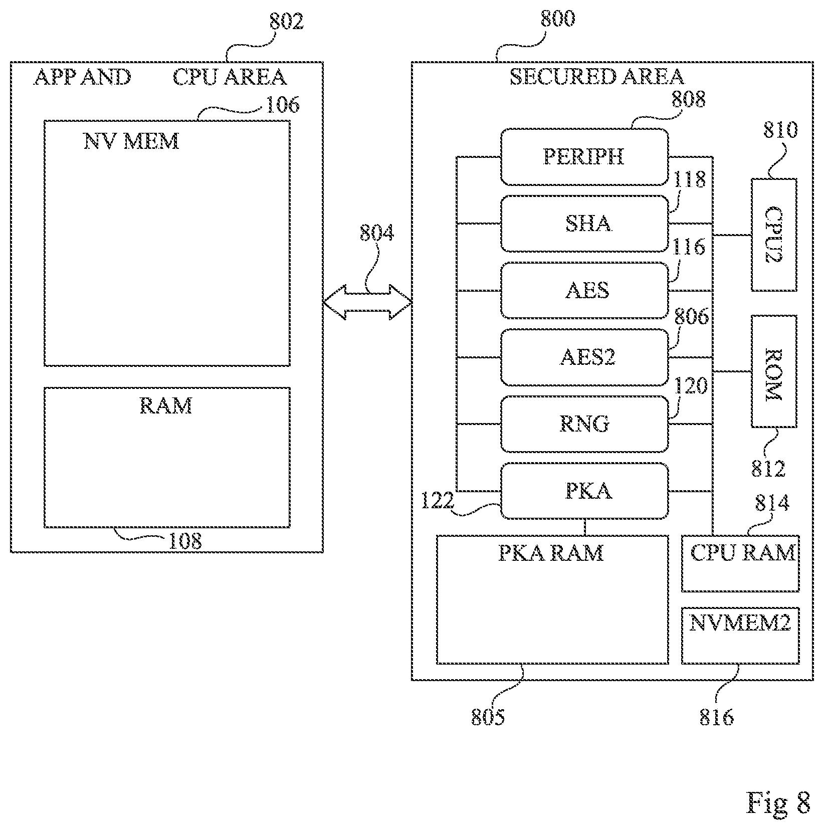 Patent US12619555 Figure 8 – Circuit and method for interfacing with peripheral circuits