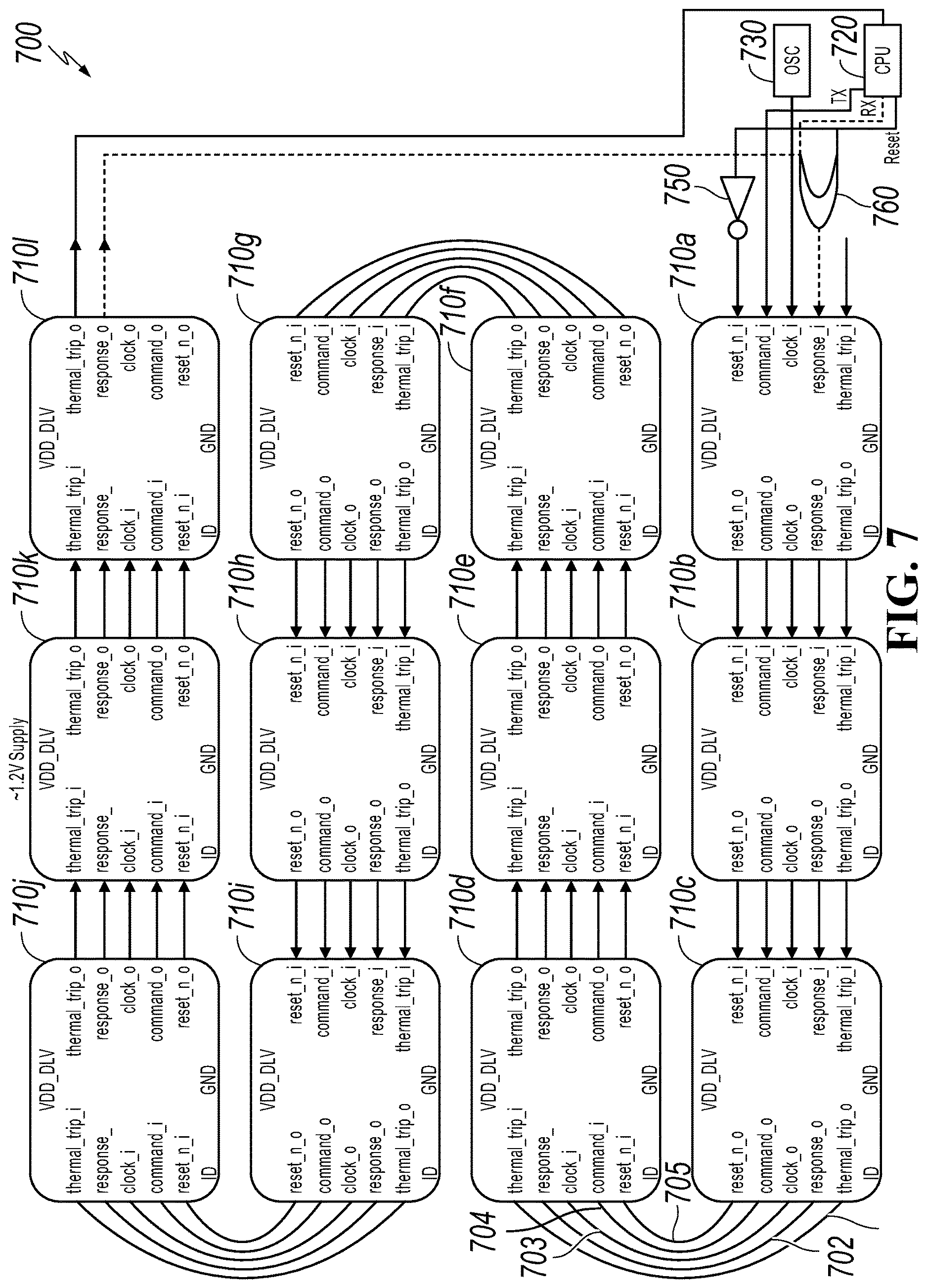 Patent US12619557 Figure 7 – Signal processing and transmission in electronic circuits