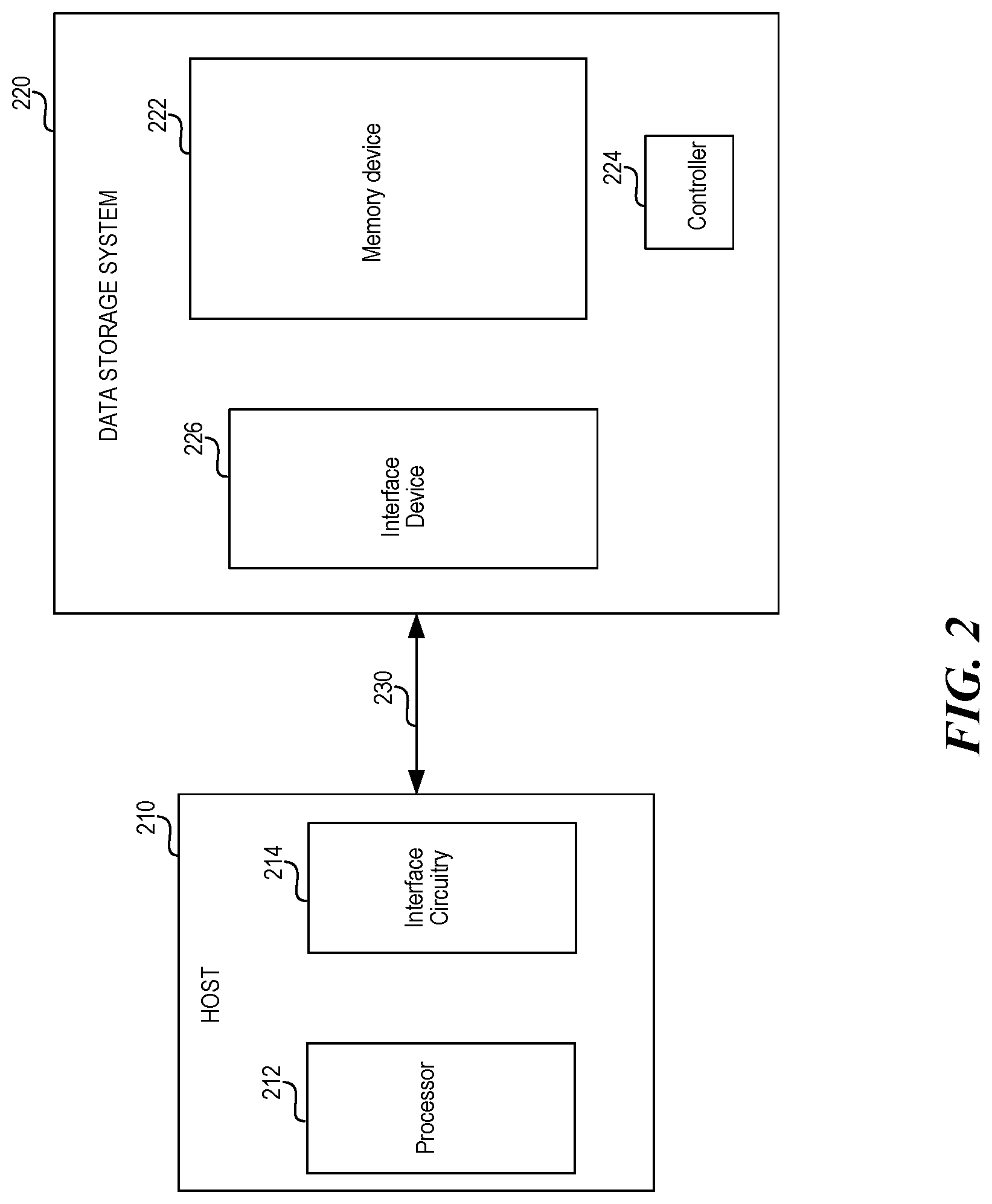 Patent US12619561 Figure 2 – Data storage system including interface device