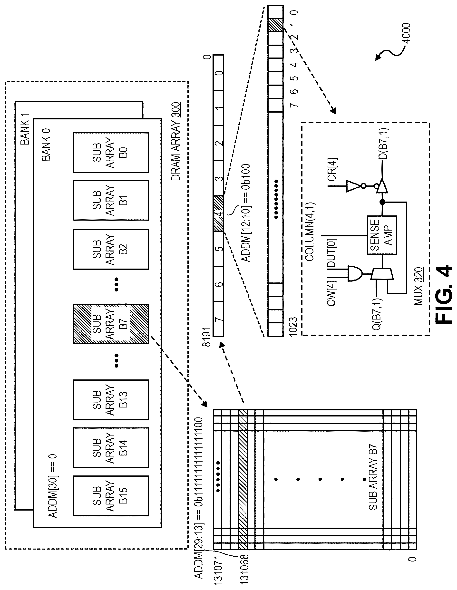 Patent US12619563 Figure 4 – Dynamic random-access memory (DRAM) configured for block transfers and method thereof