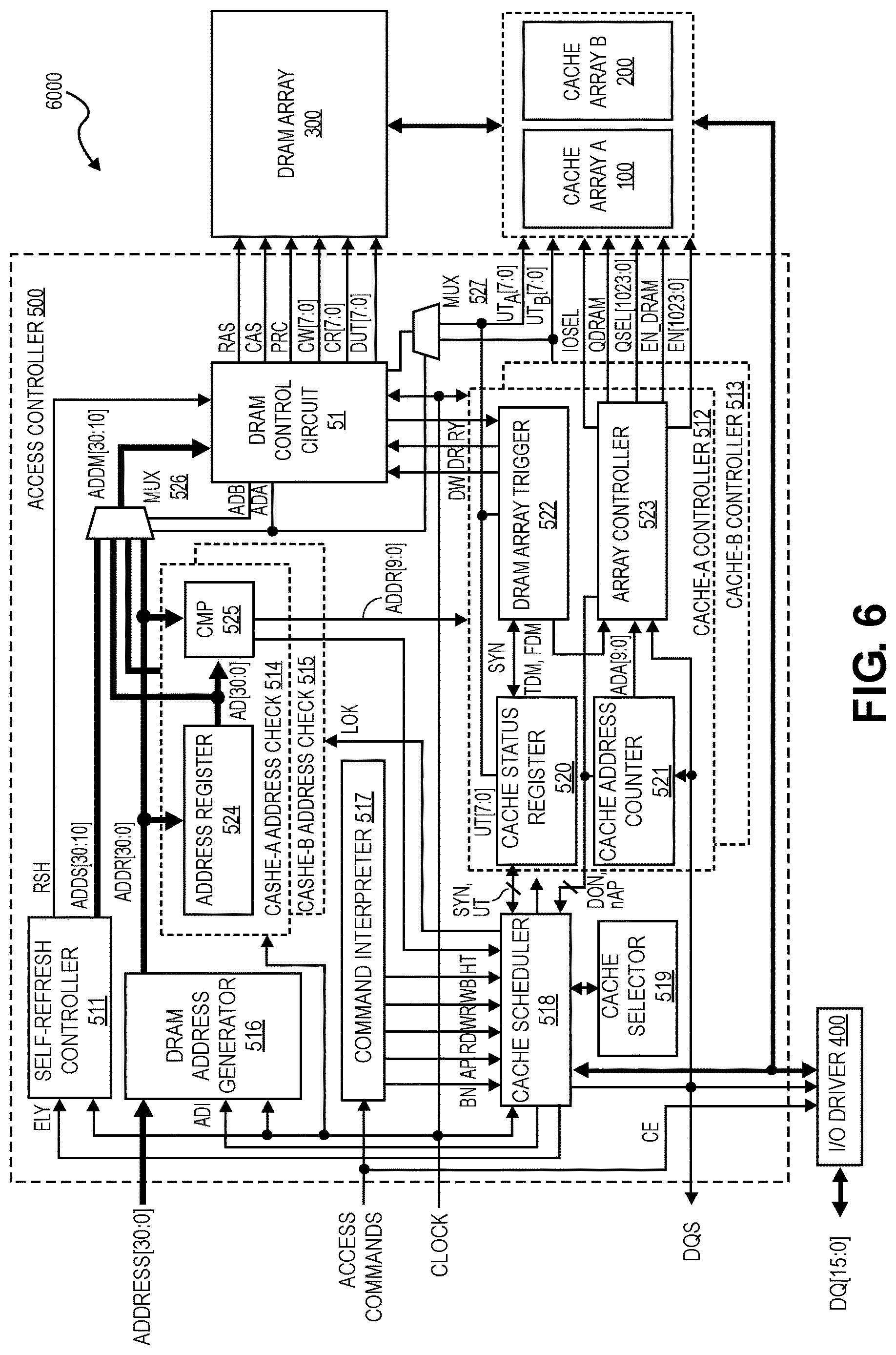 Patent US12619563 Figure 6 – Dynamic random-access memory (DRAM) configured for block transfers and method thereof