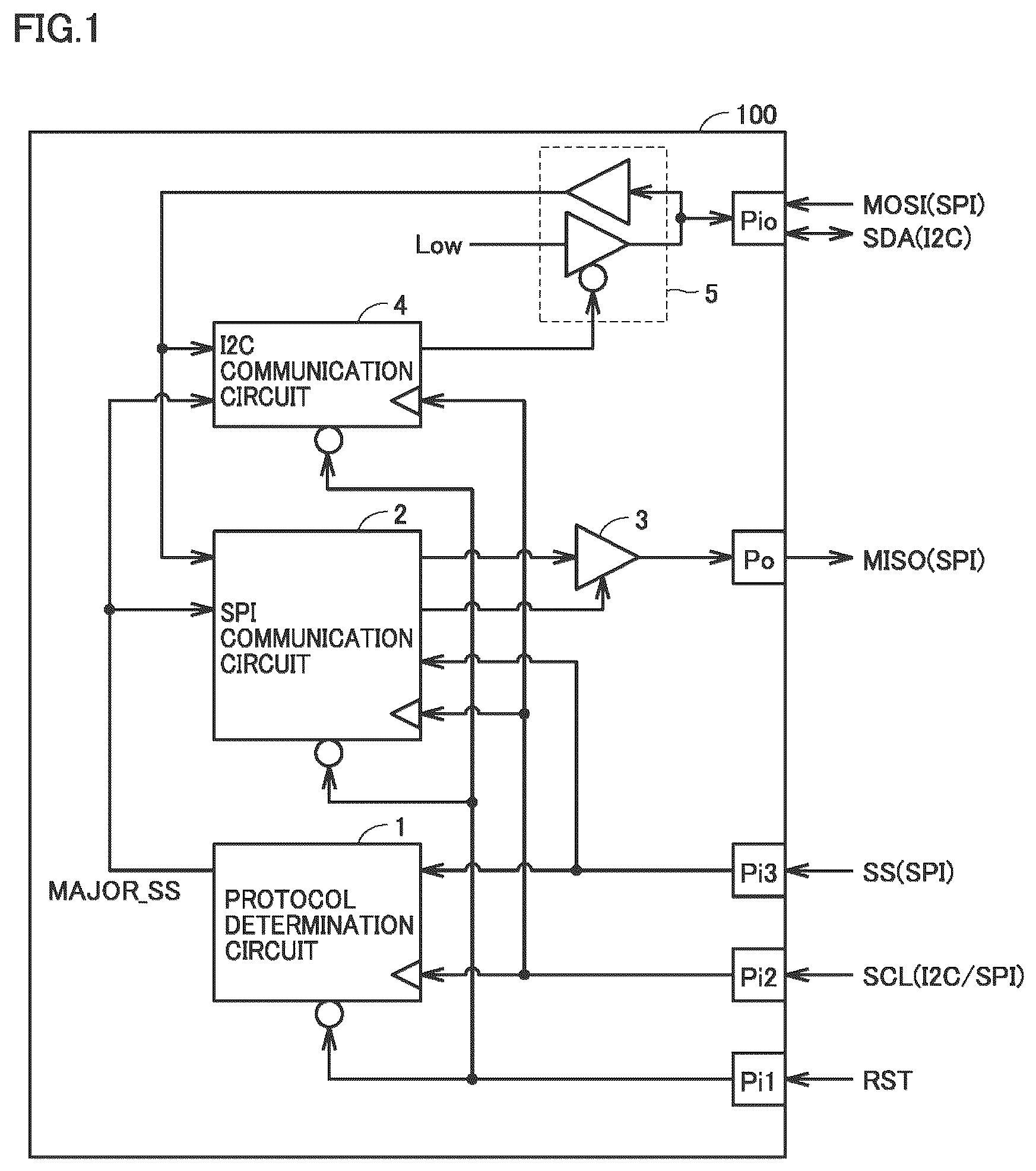 Patent US12619572 Figure 1 – Protocol determination circuit and protocol switching circuit