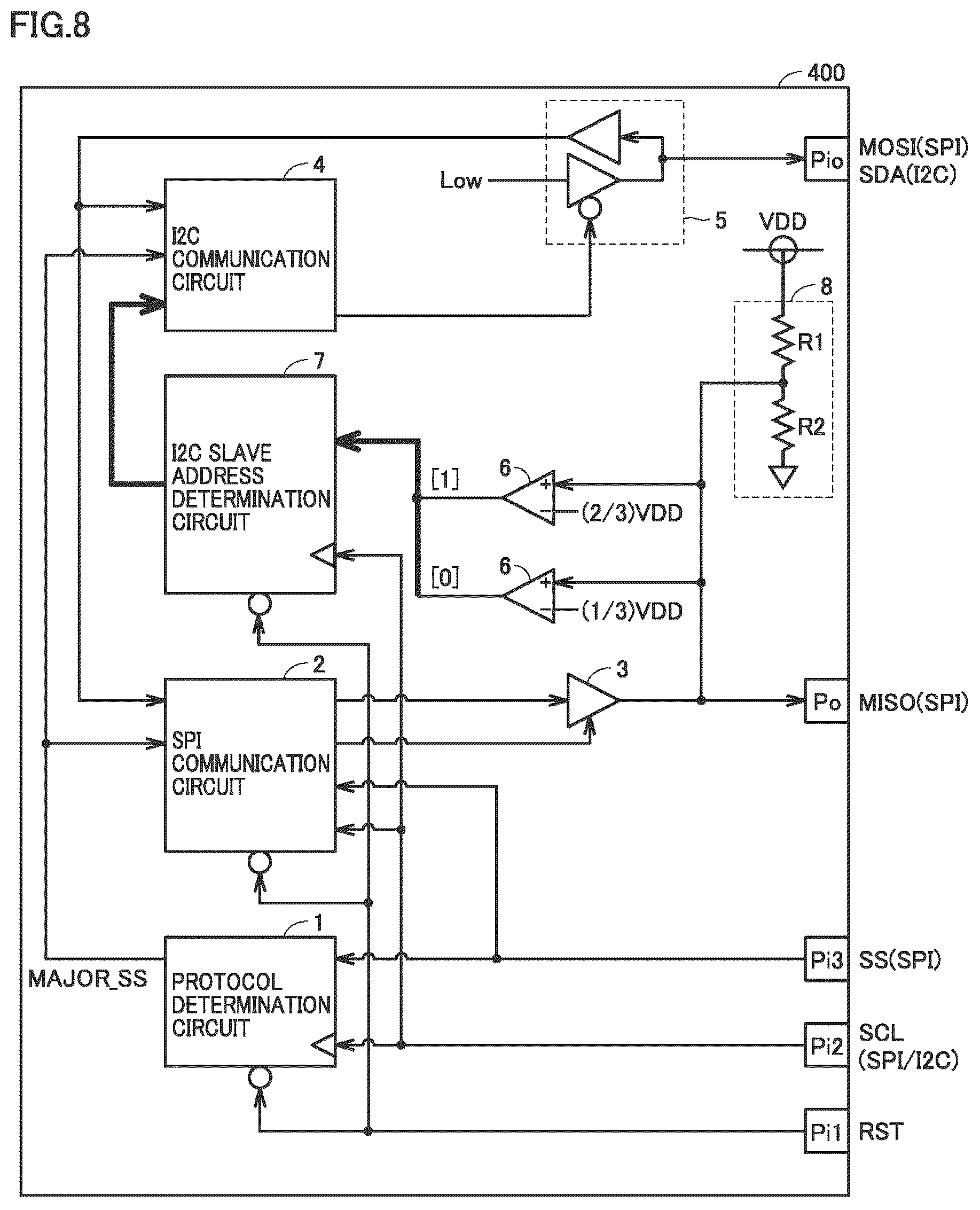 Patent US12619572 Figure 8 – Protocol determination circuit and protocol switching circuit