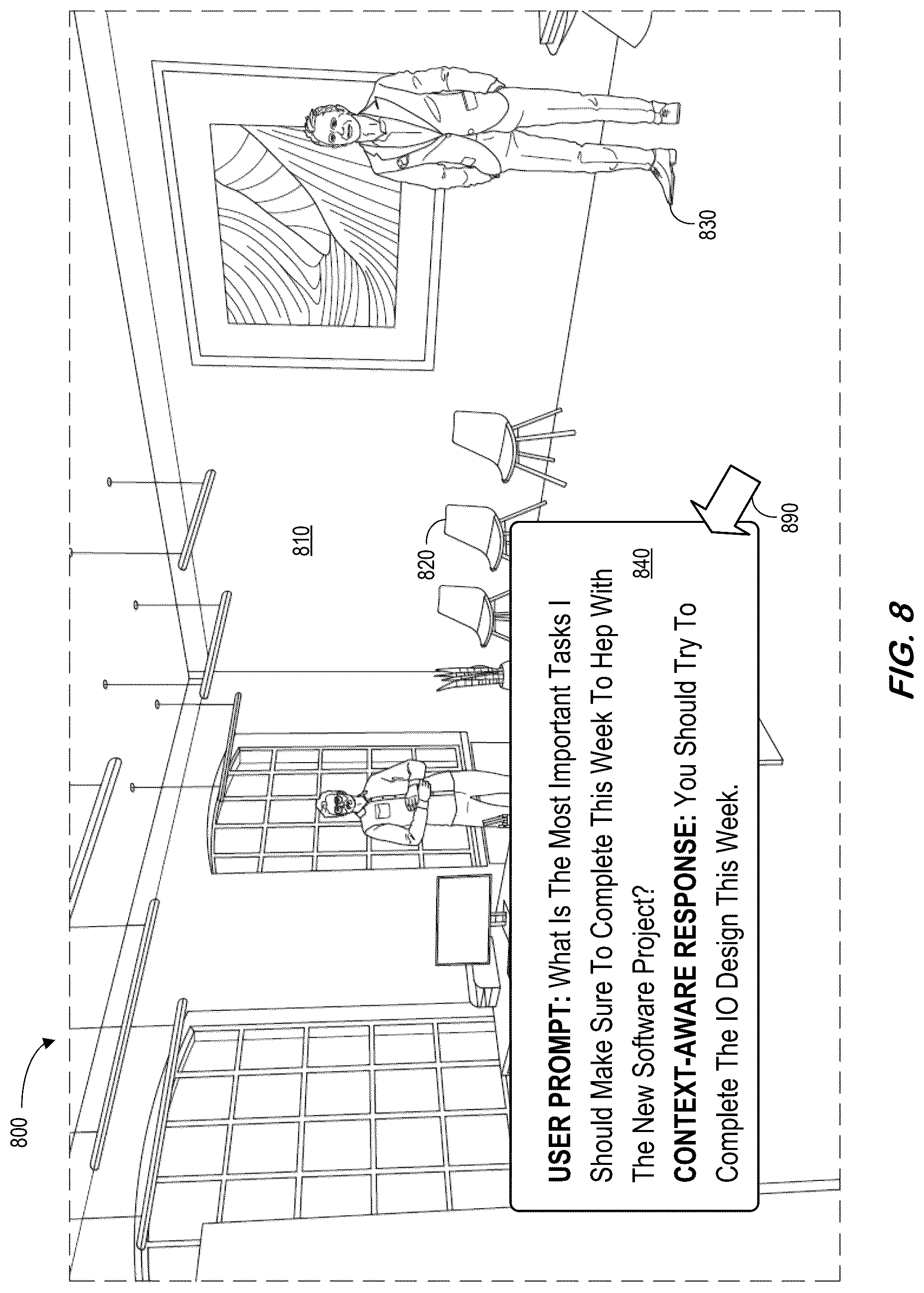 Patent US12619588 Figure 8 – System and methods for retrieval-augmented generation searches of unstructured and structured information