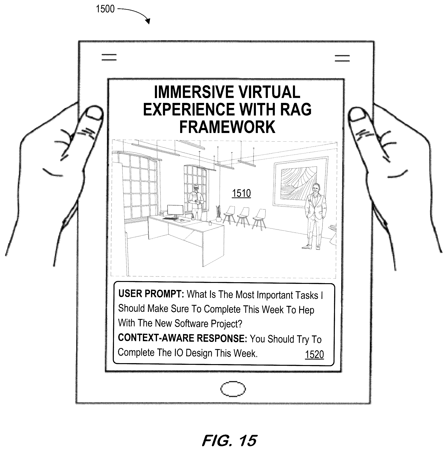Patent US12619588 Figure 15 – System and methods for retrieval-augmented generation searches of unstructured and structured information