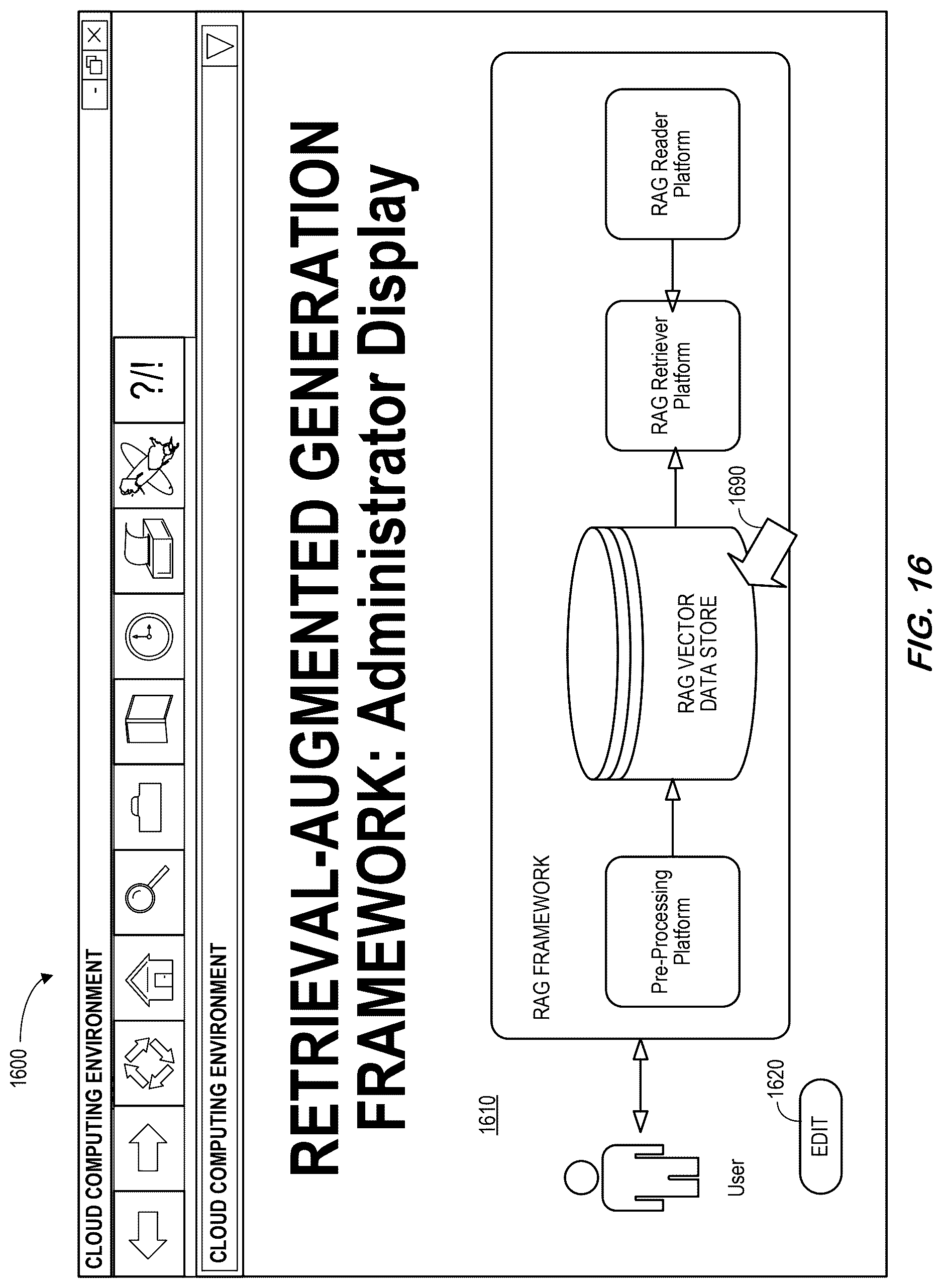 Patent US12619588 Figure 16 – System and methods for retrieval-augmented generation searches of unstructured and structured information