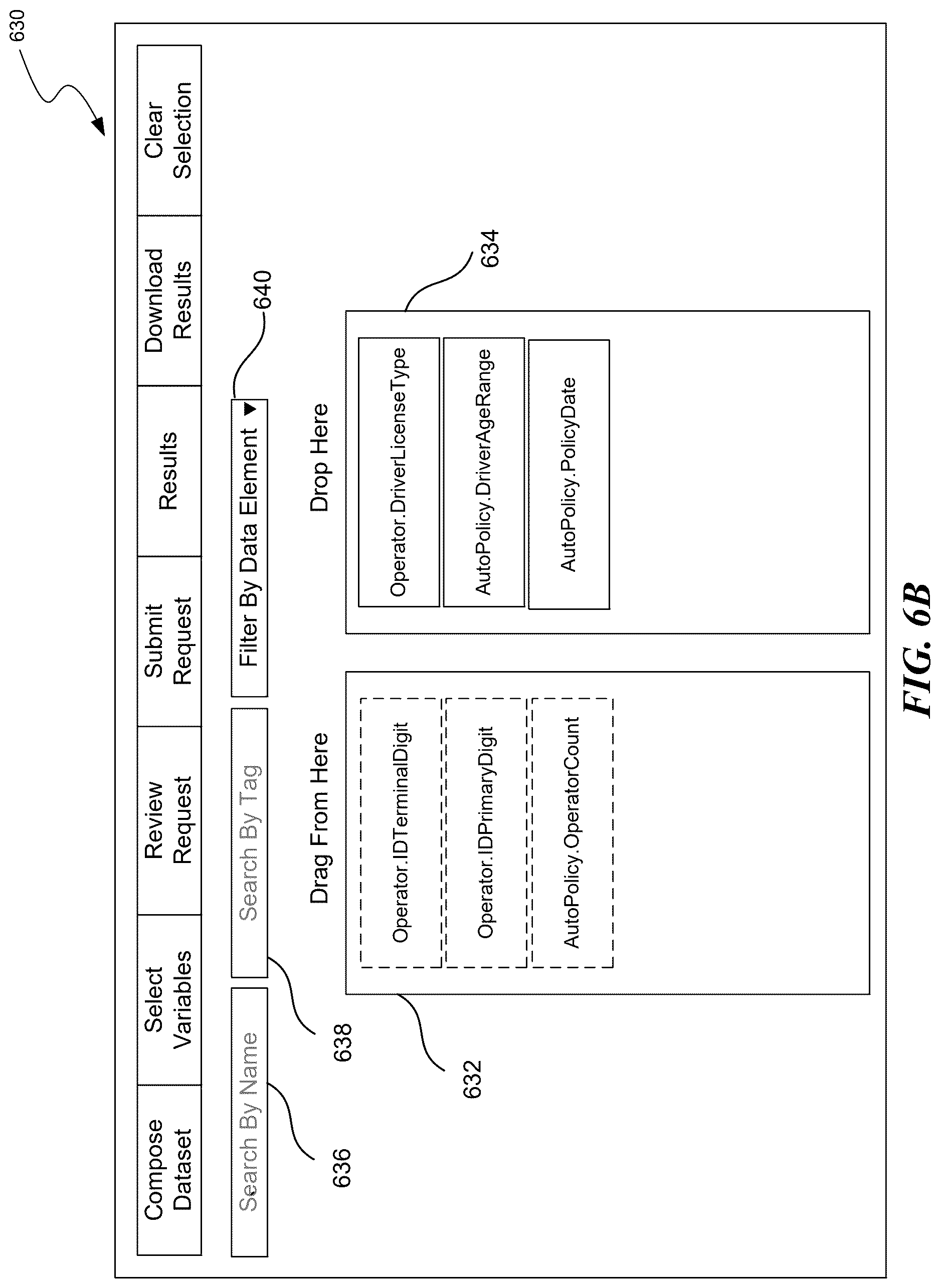 Patent US12619609 Figure 8 – Automatic querying through selection of registered data sets