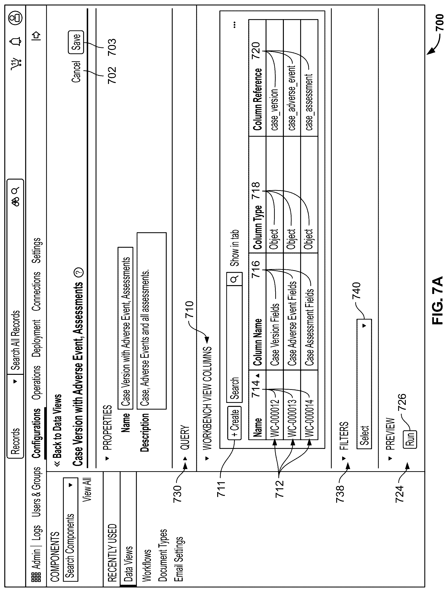 Patent US12619611 Figure 7 – Systems and methods for generating and executing a query on a column-oriented database