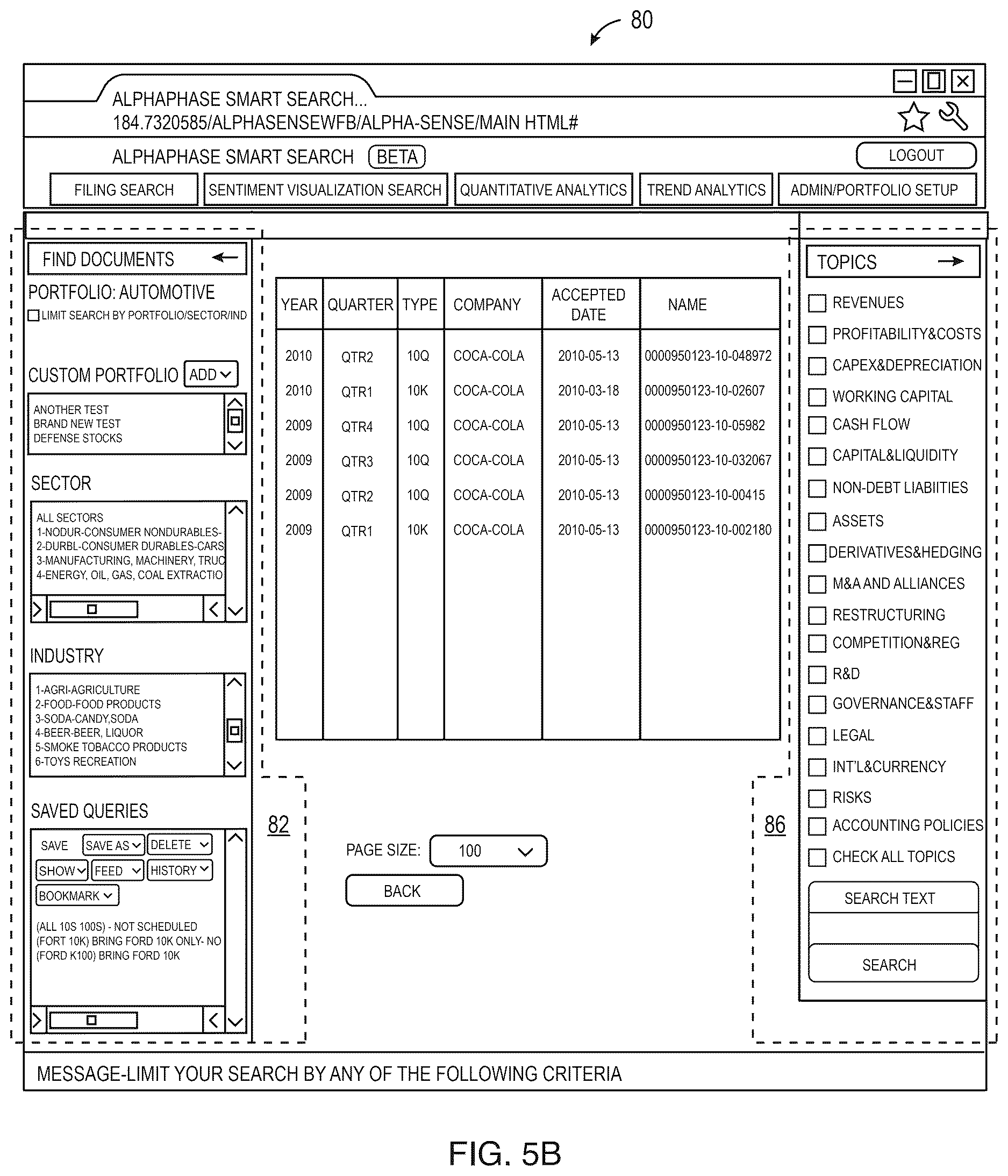 Patent US12619647 Figure 6 – Systems and methods for searching and summarizing financial related documents, and user interface for displaying the same