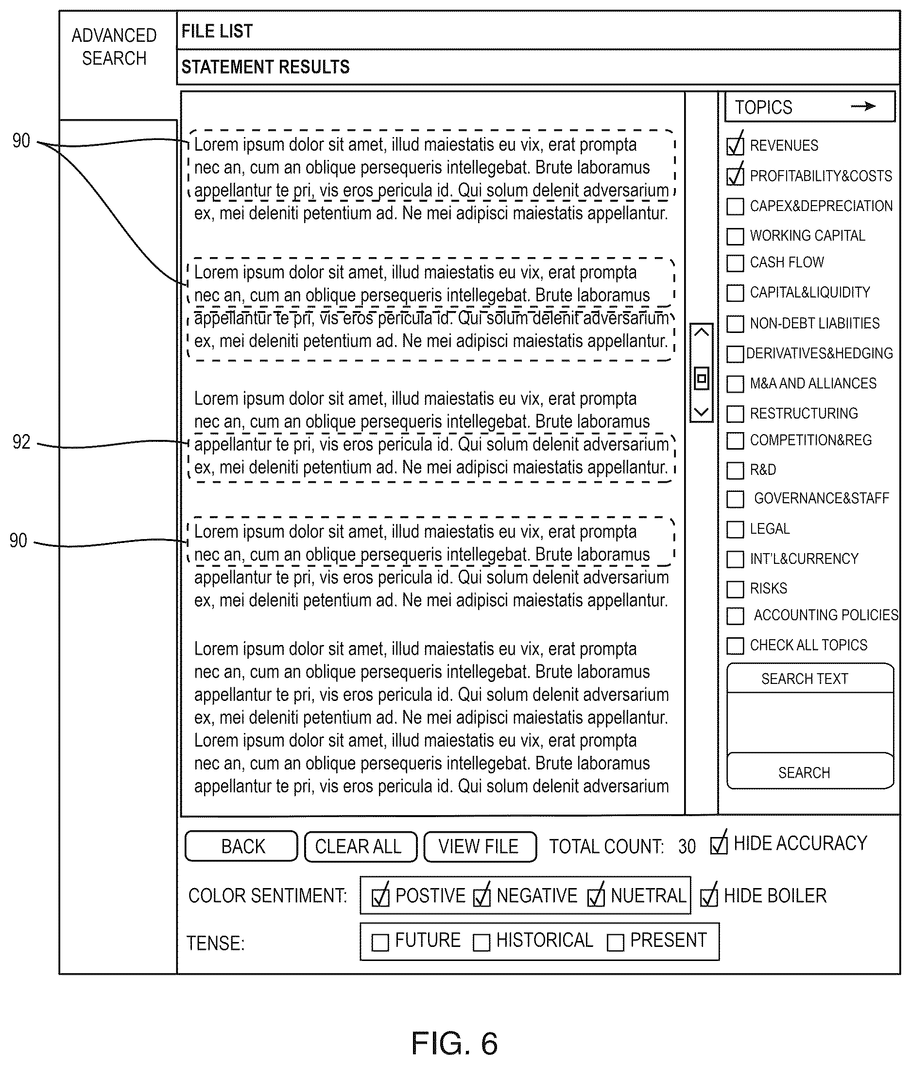 Patent US12619647 Figure 7 – Systems and methods for searching and summarizing financial related documents, and user interface for displaying the same