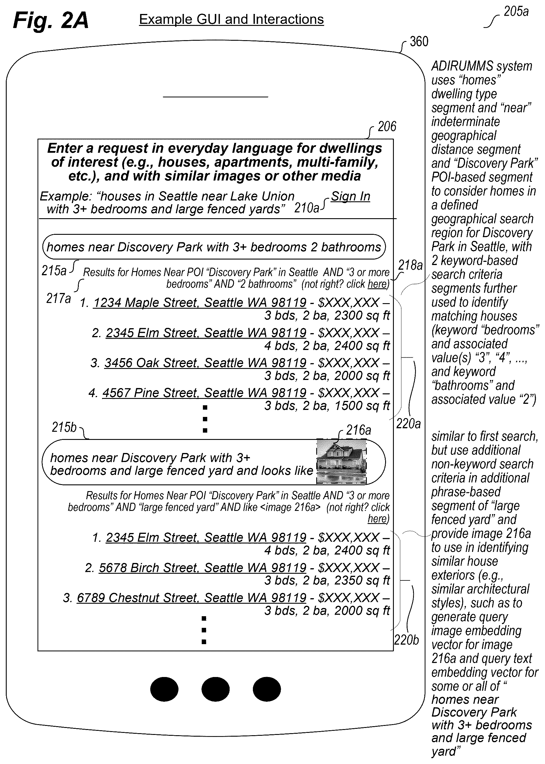 Patent US12619656 Figure 5 – Automated tool for determining and providing information about dwellings satisfying search criteria specified using multiple data modes