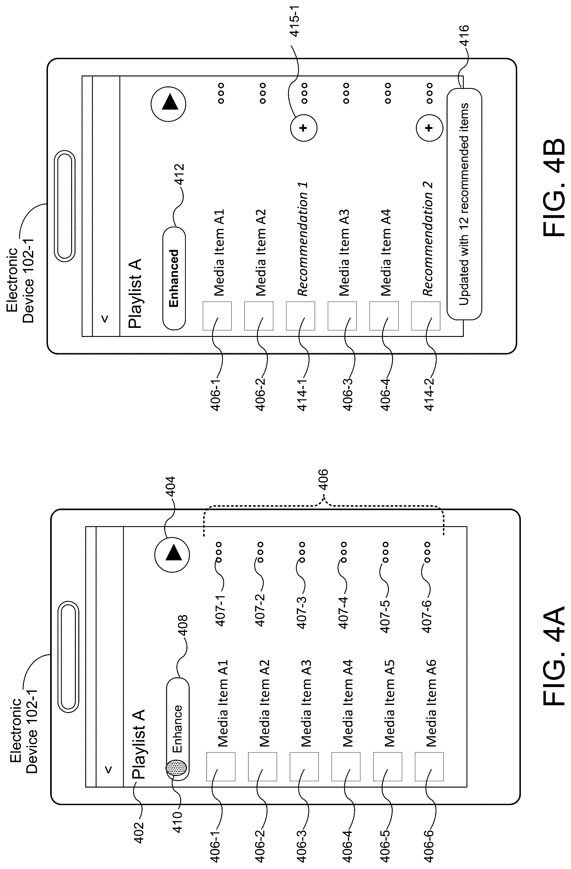 Patent US12619658 Figure 4 – Systems and methods for interleaving recommended media items in a playlist