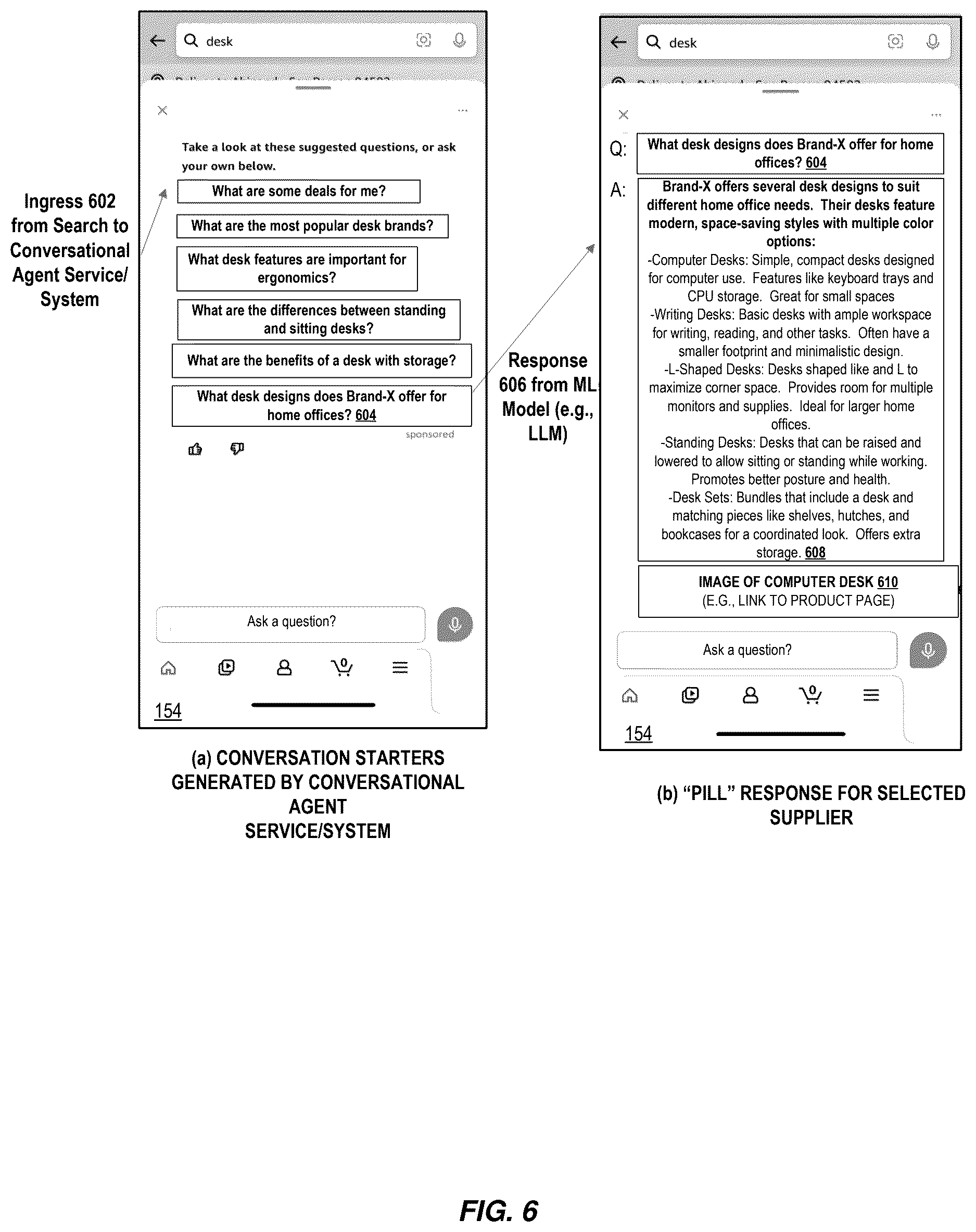 Patent US12619668 Figure 6 – Computer-implemented methods utilizing machine learning to generate a question and answer pair for a conversational agent