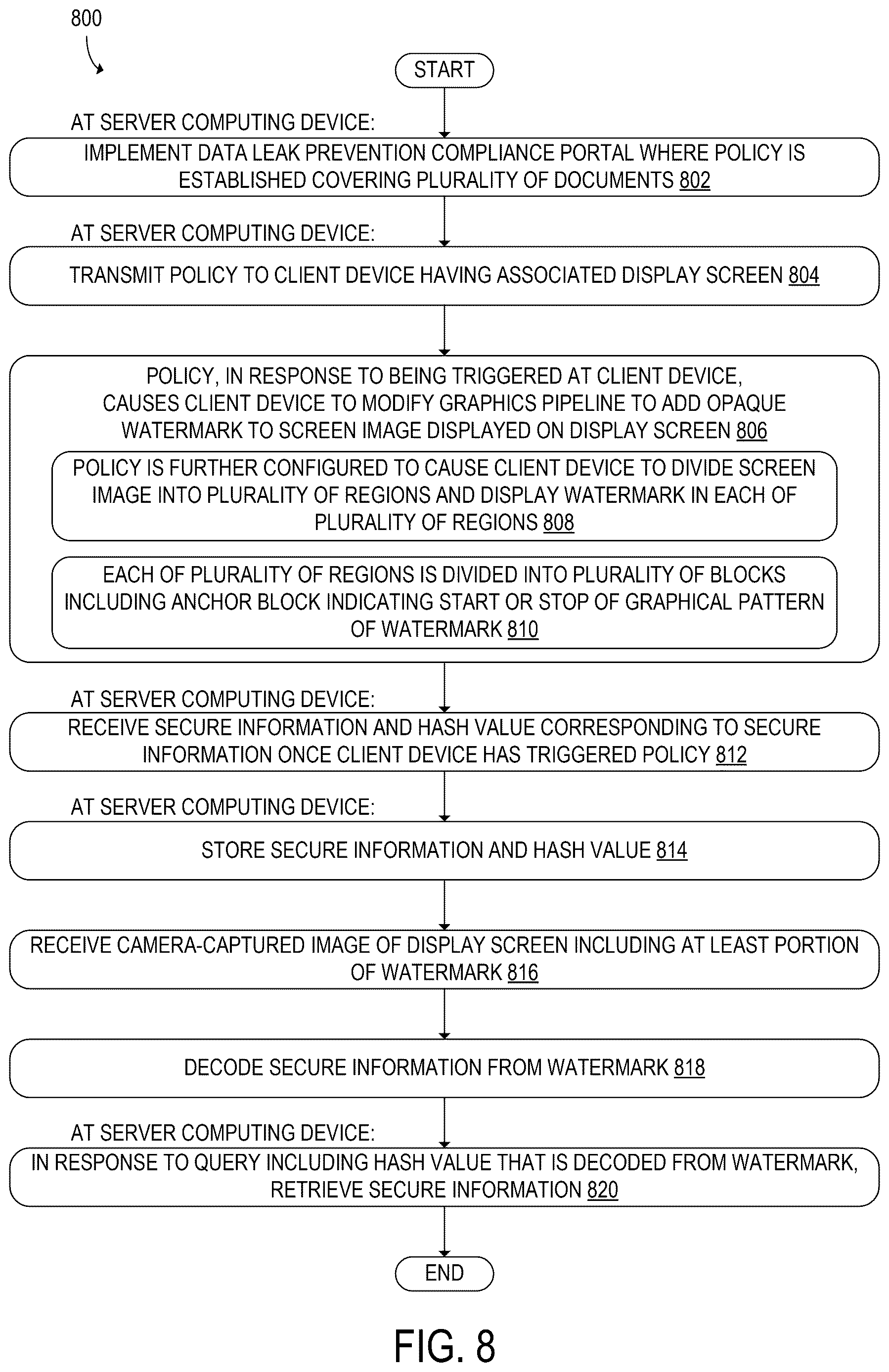 Patent US12619688 Figure 6 – Document sharing protection with watermark