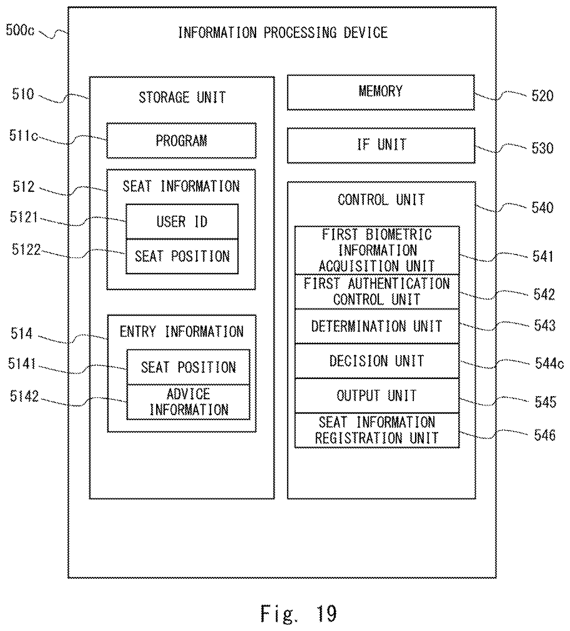 Patent US12619694 Figure 19 – Information processing device, information processing system, information processing method, and non-transitory computer-readable medium for assisting a user at a time of exit