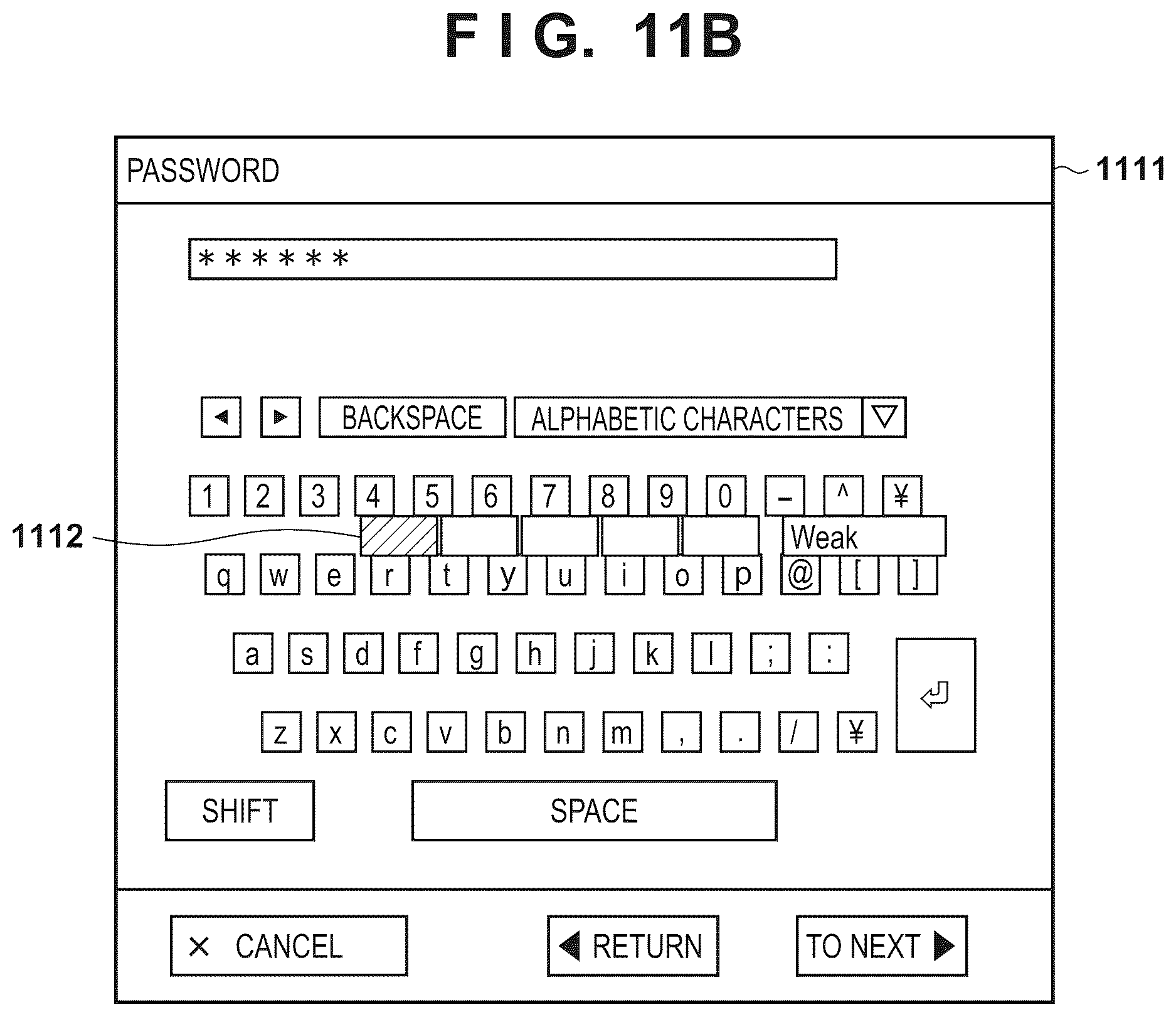 Patent US12619707 Figure 12 – Information processing apparatus, method for displaying password strength, and medium