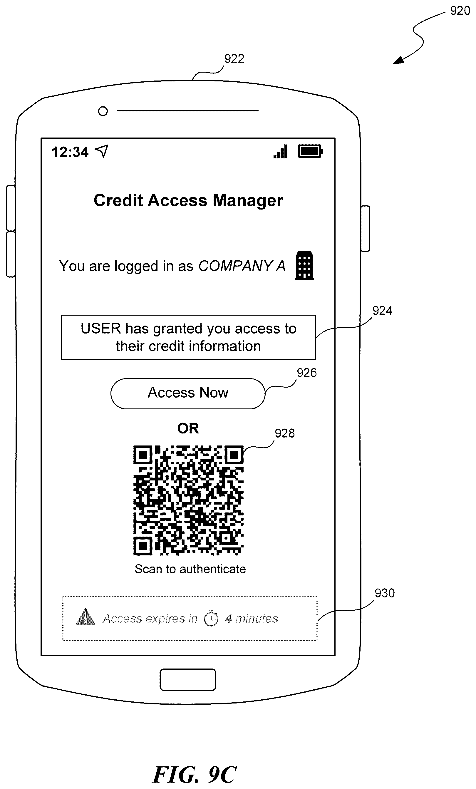 Patent US12619758 Figure 12 – Digital security and access control for credit information