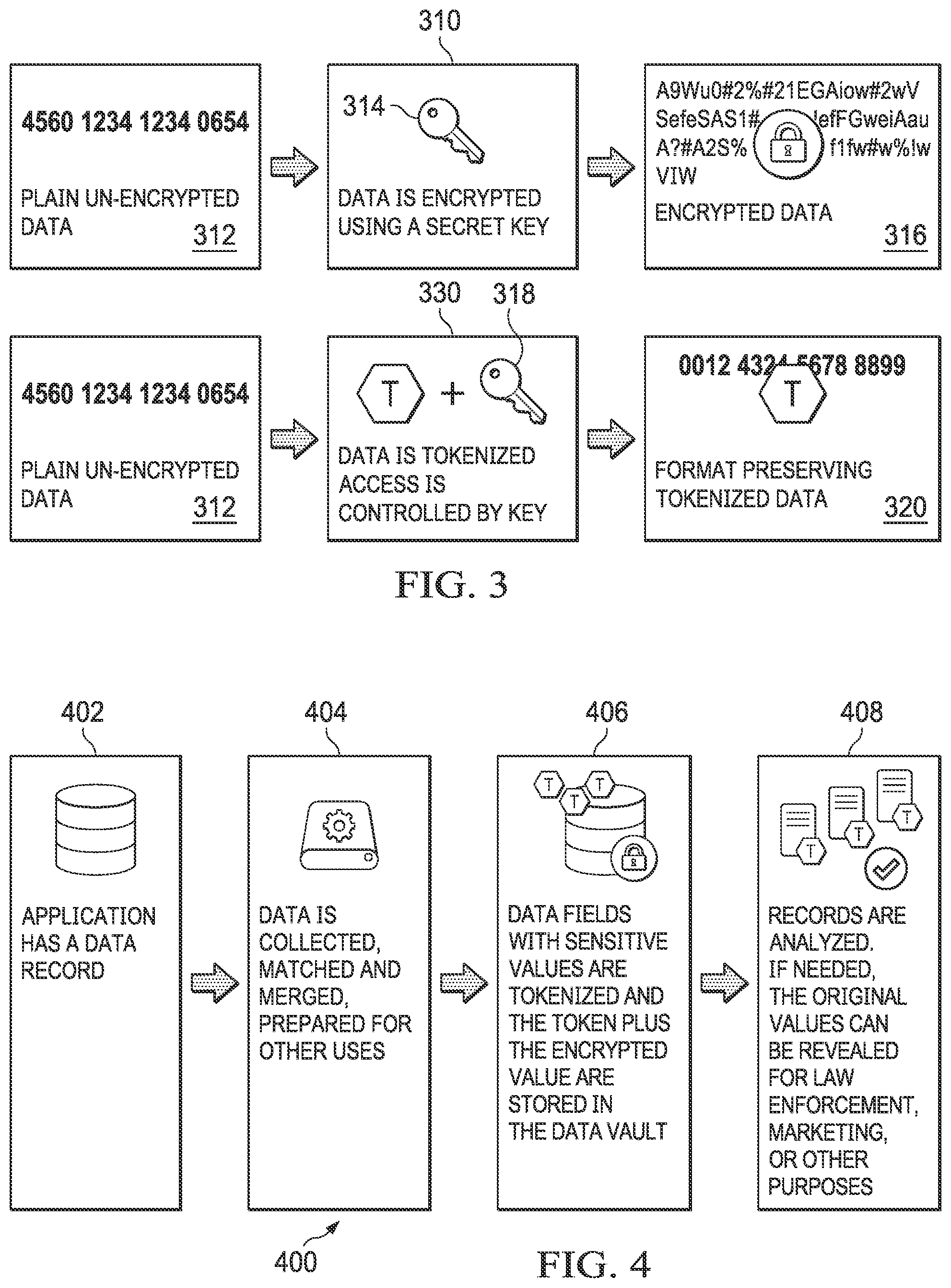 Patent US12619778 Figure 2 – Token-based data security systems and methods with cross-referencing tokens in freeform text within structured document