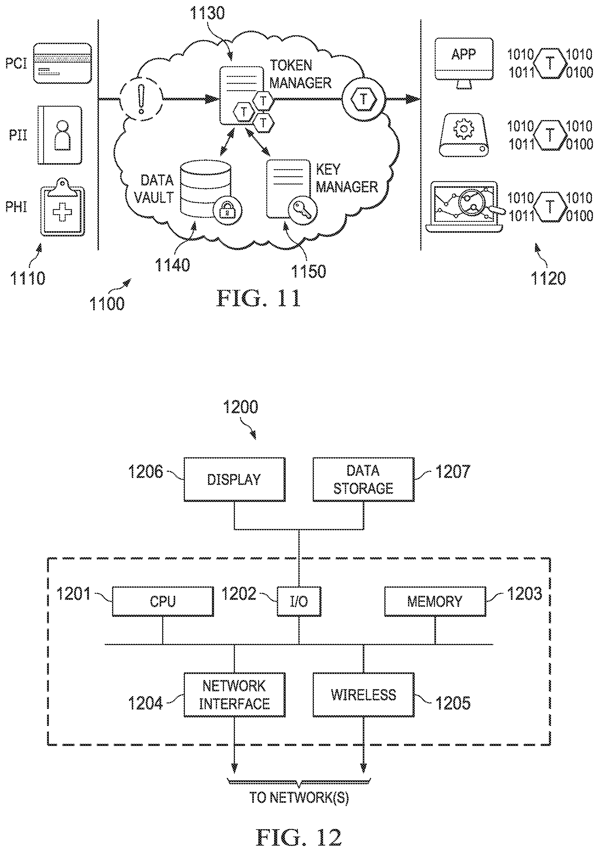 Patent US12619778 Figure 6 – Token-based data security systems and methods with cross-referencing tokens in freeform text within structured document