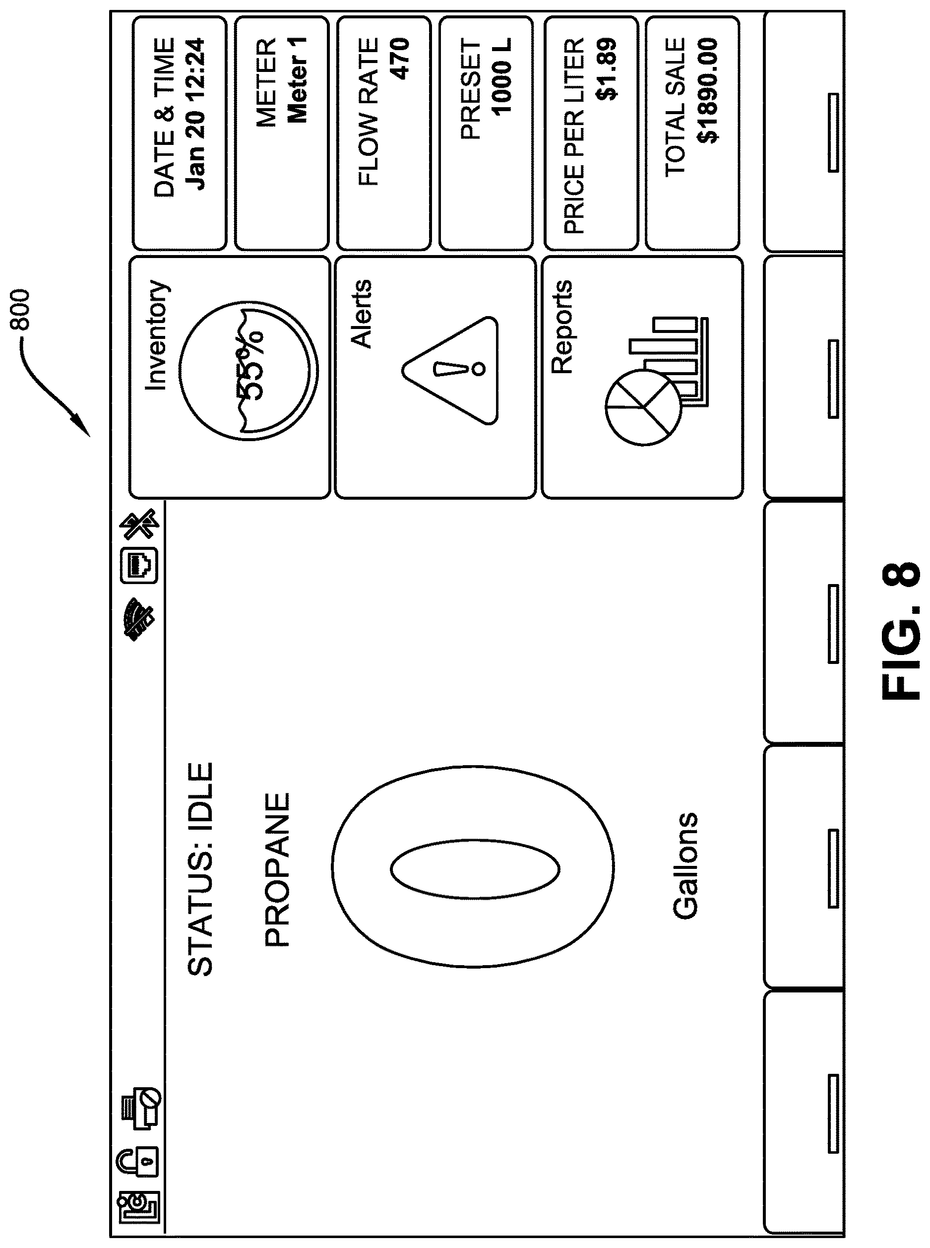 Patent US12619786 Figure 8 – System and methods for smart fluid transfer register applications
