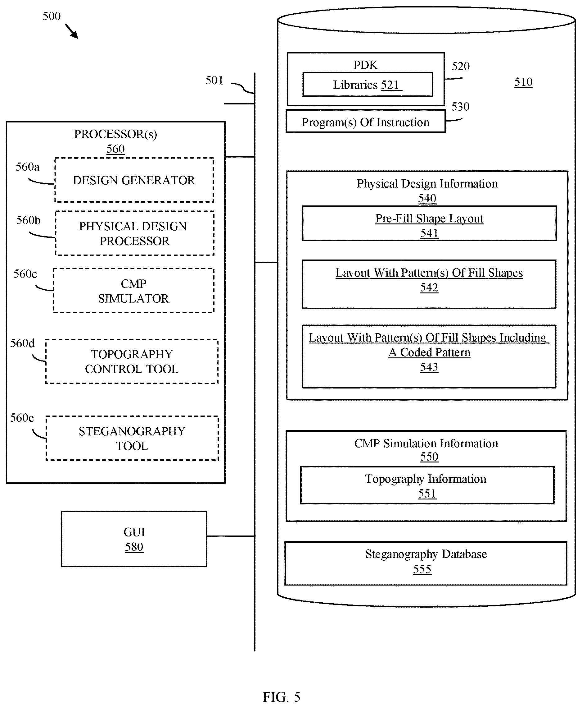 Patent US12619810 Figure 7 – Chip structure with steganographic fill shape pattern