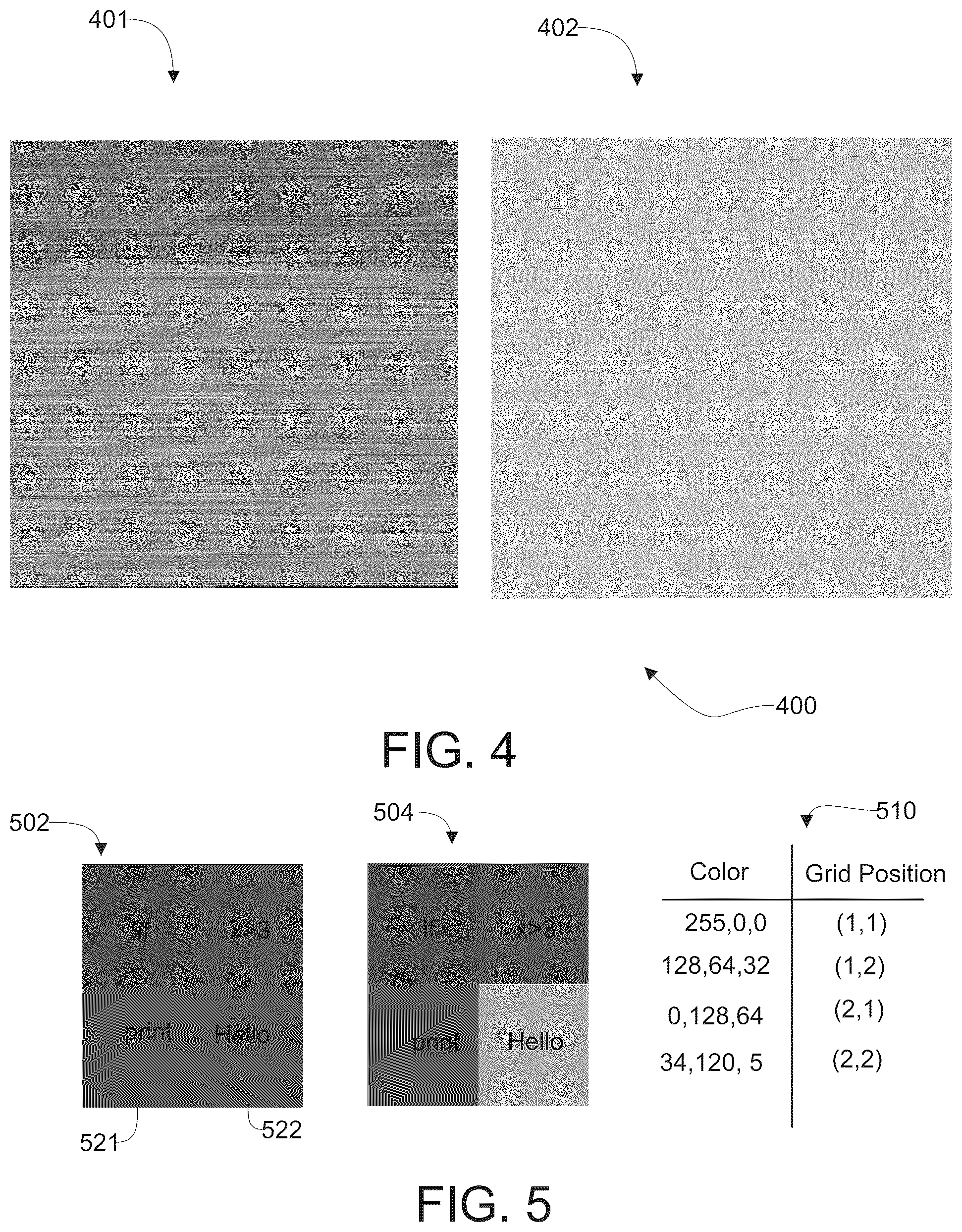 Patent US12619813 Figure 3 – Encoding and decoding text and data as color grids with metadata for efficient decoding