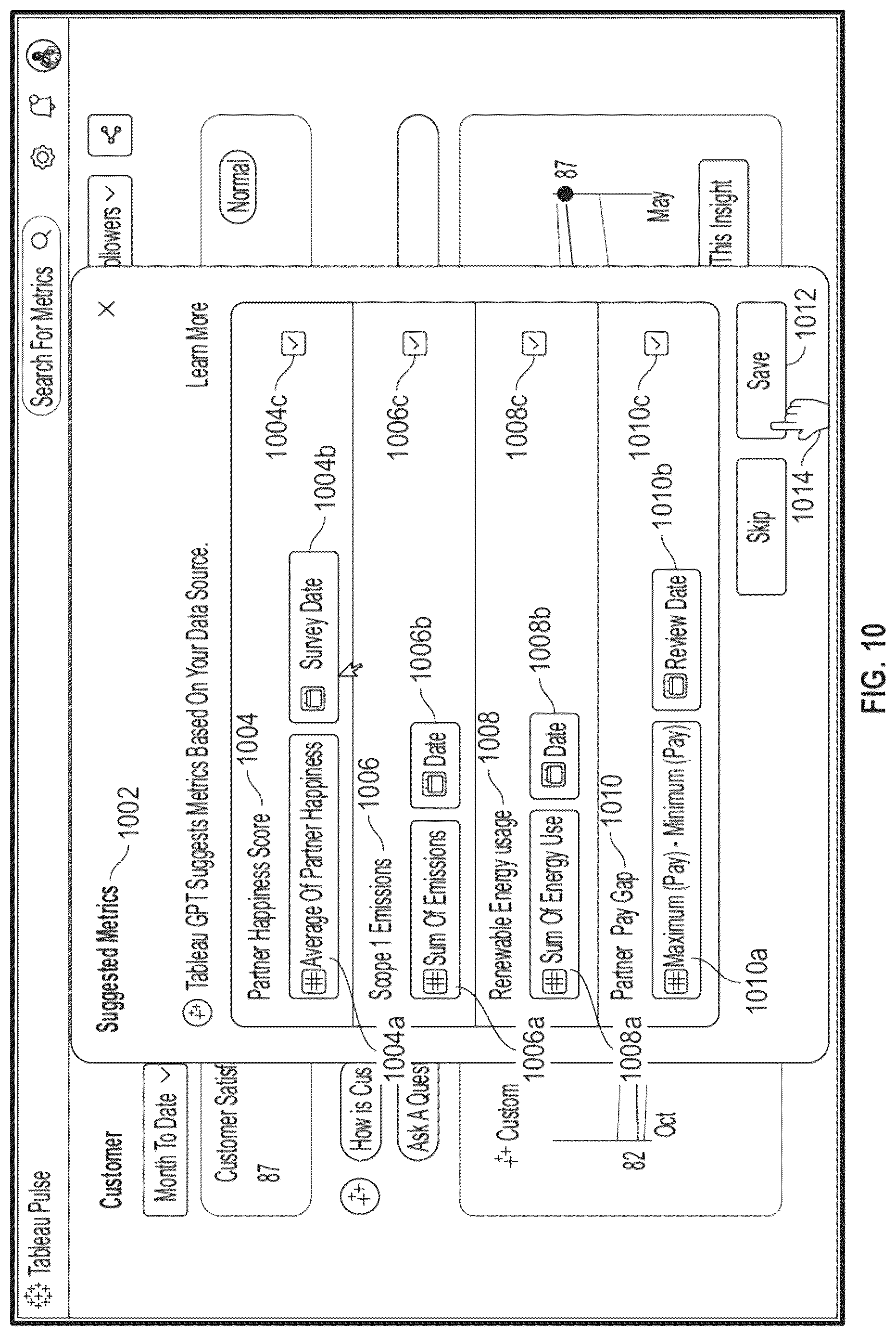 Patent US12619818 Figure 10 – Generating and validating data insights using machine learning models