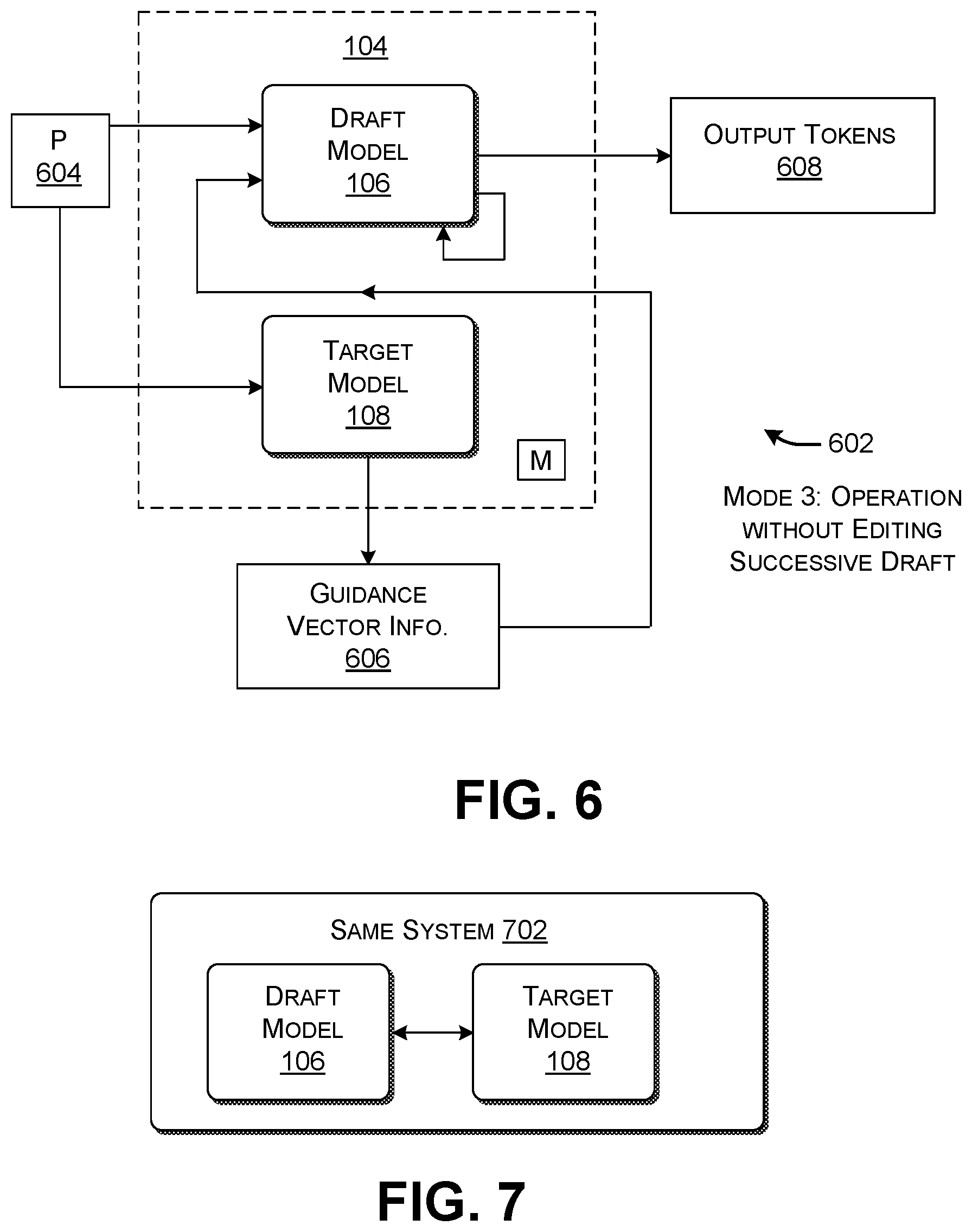 Patent US12619821 Figure 6 – Expediting generative token production using speculative sampling, added guidance, and language models of different capacities