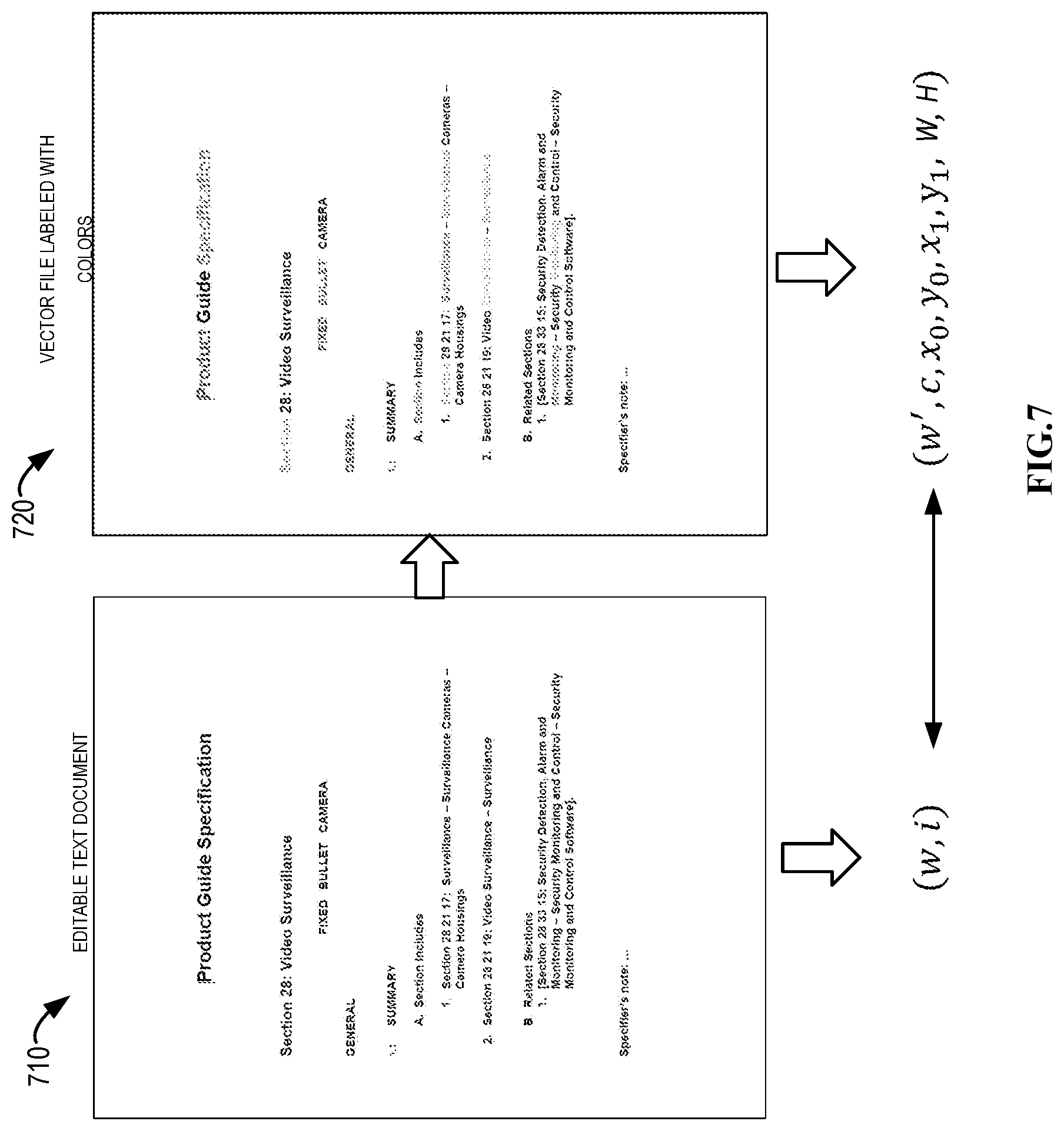 Patent US12619828 Figure 7 – Reading order detection in a document