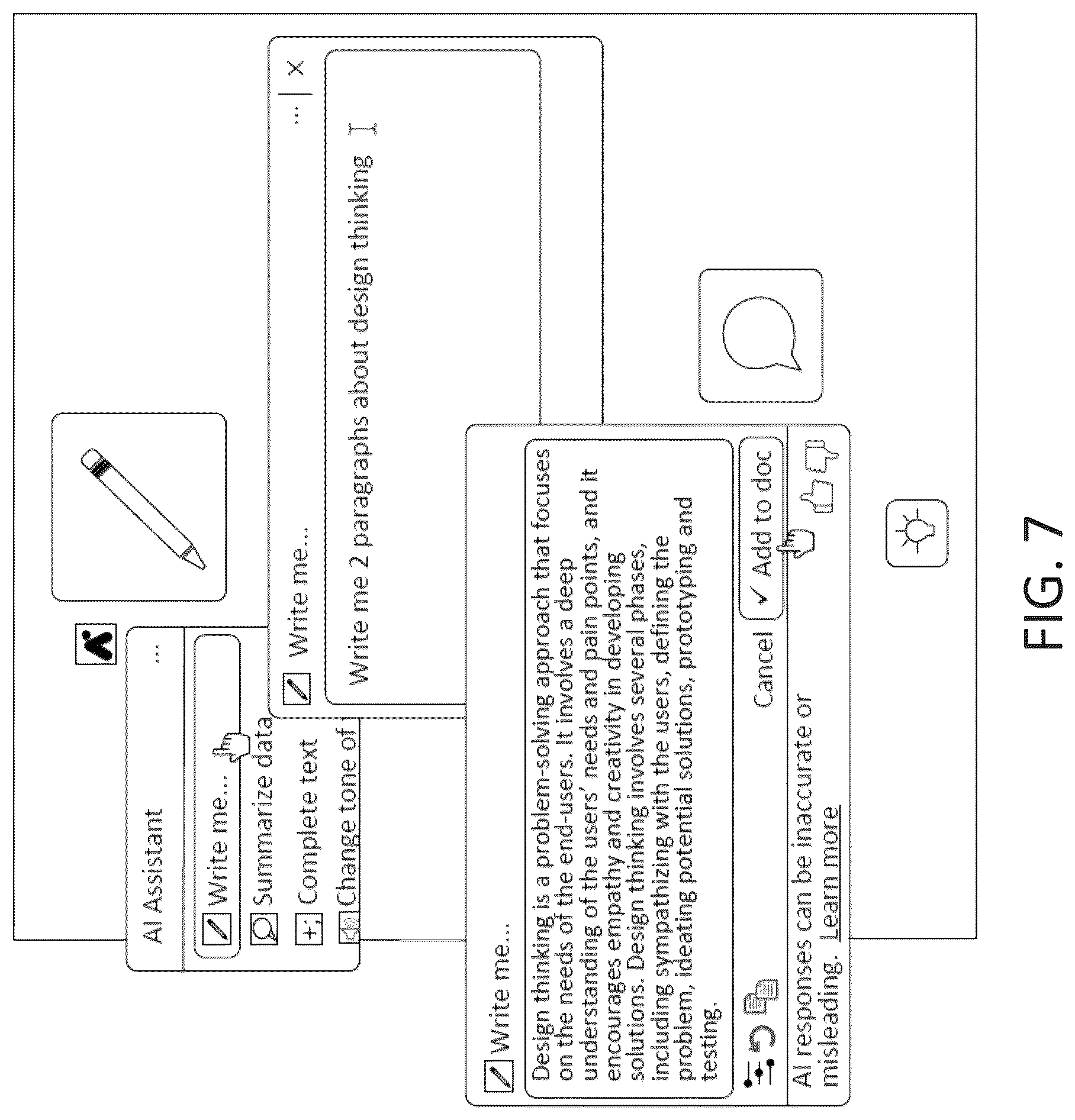 Patent US12619833 Figure 7 – Digital processing systems and methods for implementing and managing artificial intelligence functionalities in applications