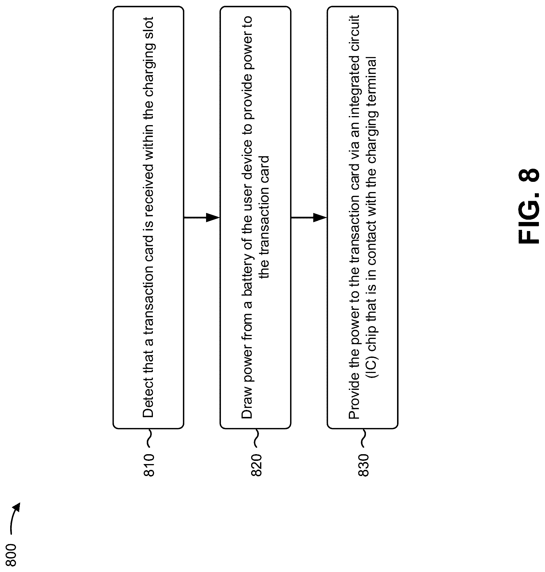 Patent US12619849 Figure 8 – Battery charger for a transaction card