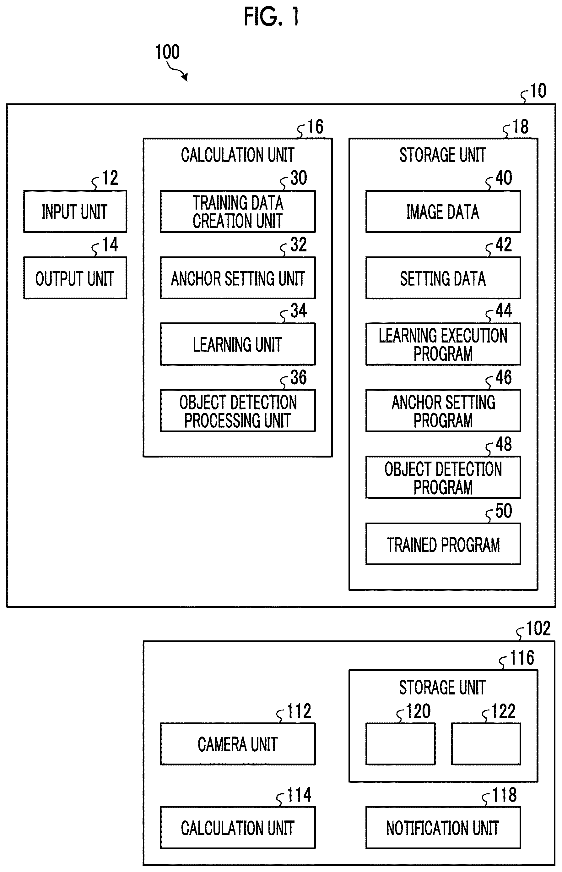 Patent US12619913 Figure 1 – Data creation device, program creation device, object detection device, data creation method, and object detection method