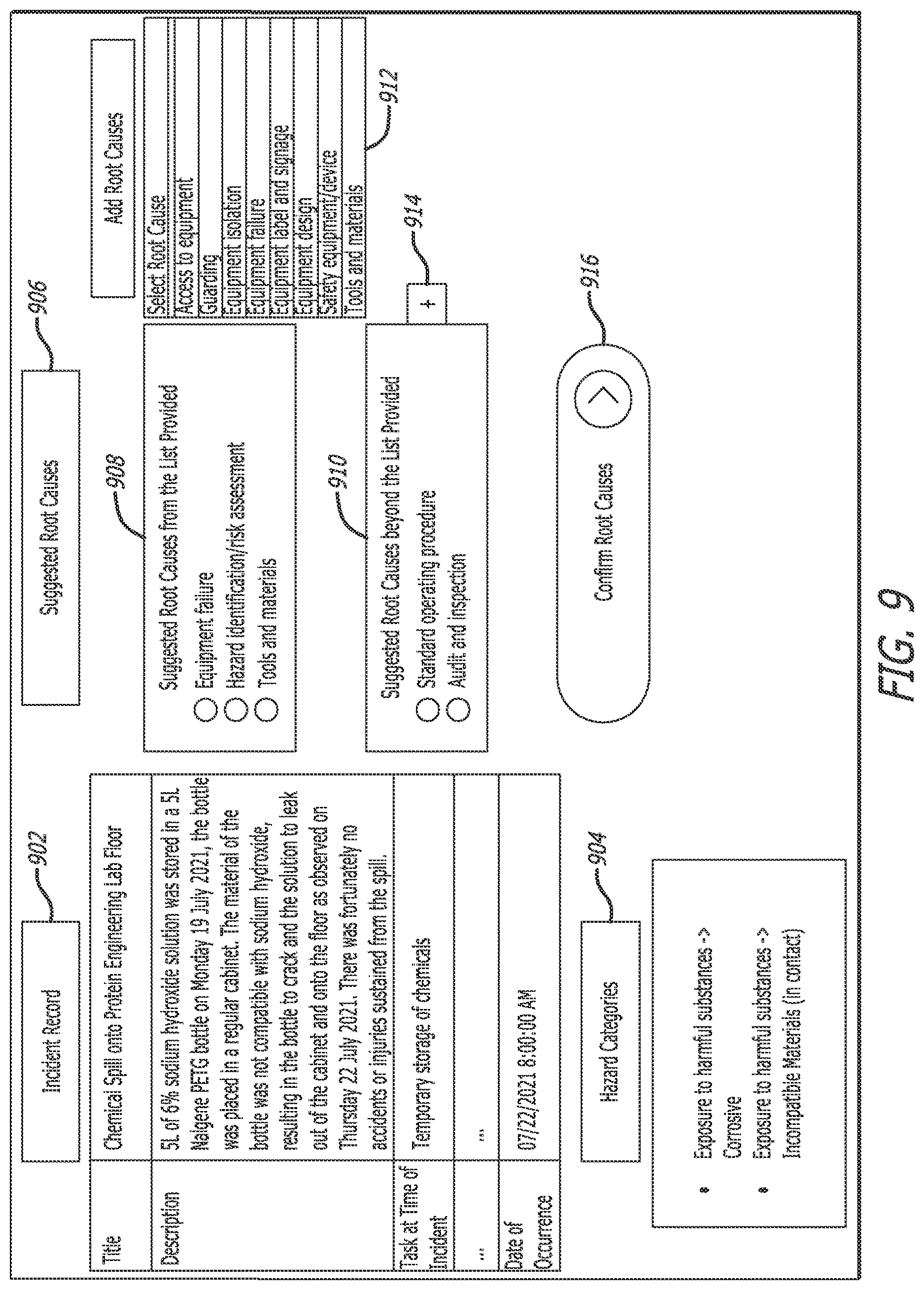 Patent US12619936 Figure 7 – Automatic root cause and corrective action identification system and method based on incident records