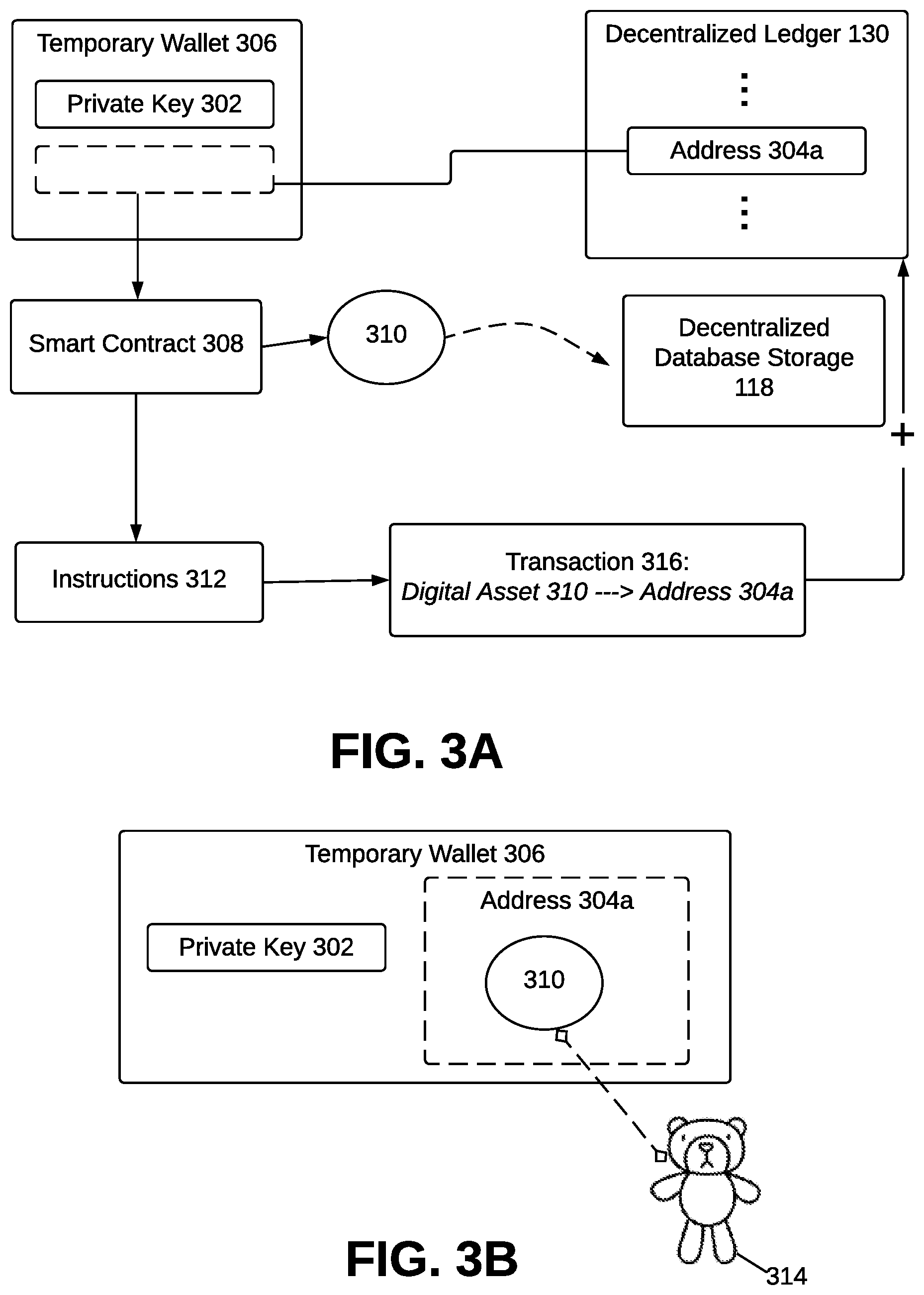 Patent US12619962 Figure 3 – Systems and methods to generate a digital asset on a temporary wallet and transfer the digital asset to a permanent digital wallet