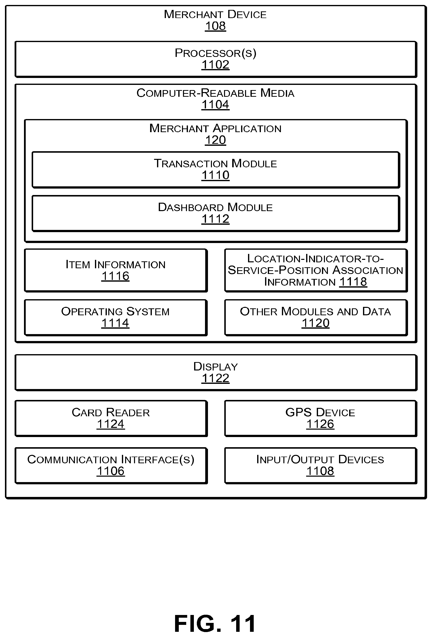 Patent US12619968 Figure 11 – Location-based transaction completion