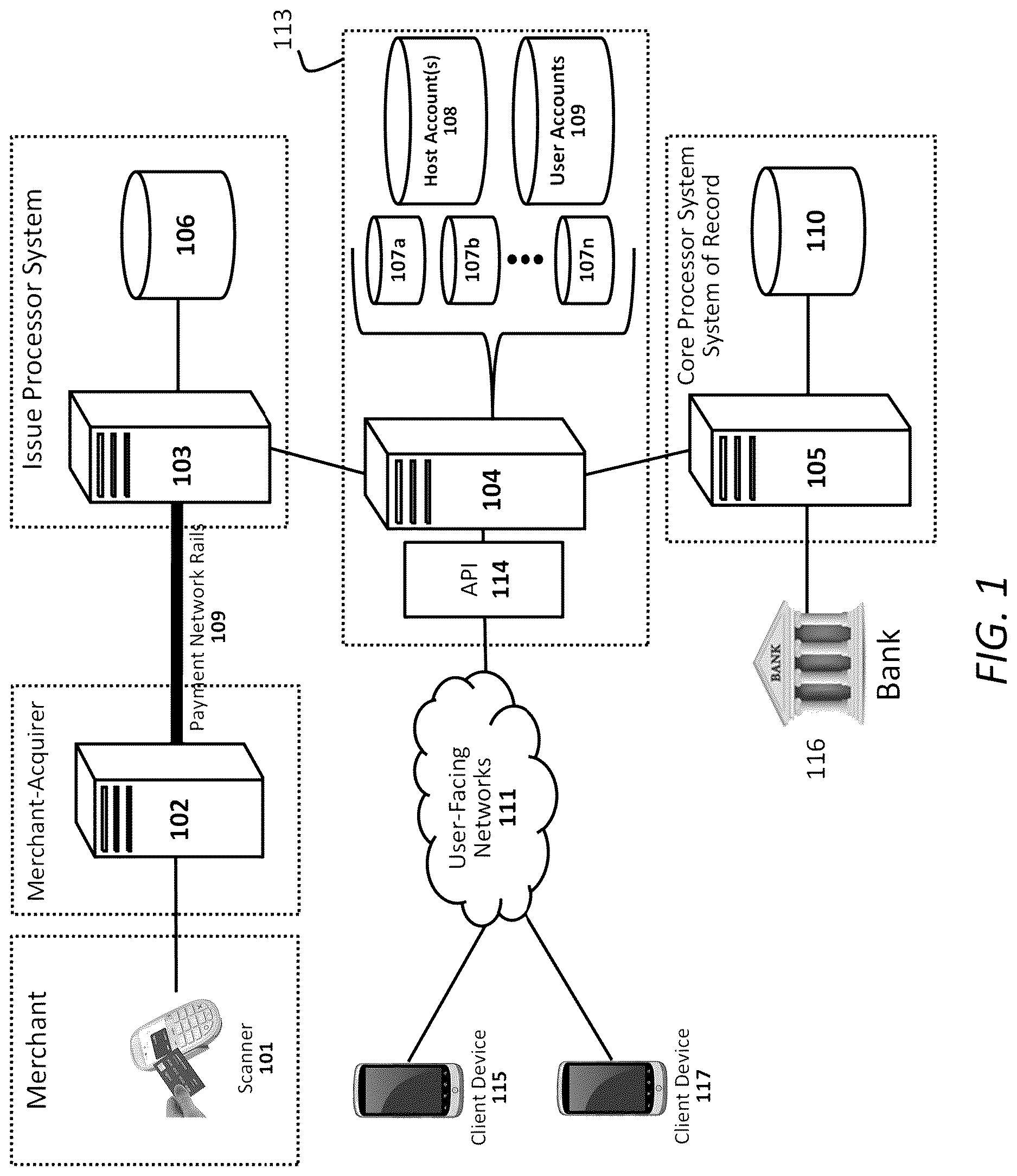 Patent US12619970 Figure 1 – Payment message interception