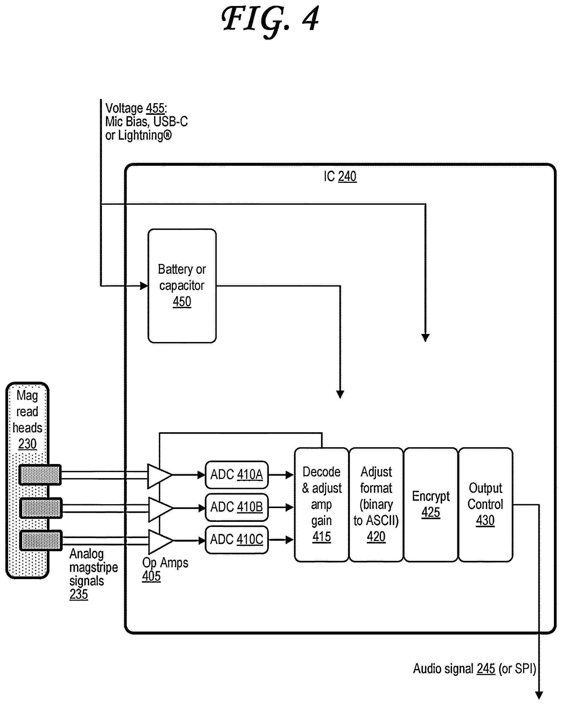 Patent US12619973 Figure 10 – Transaction object reader with configurable amplifier