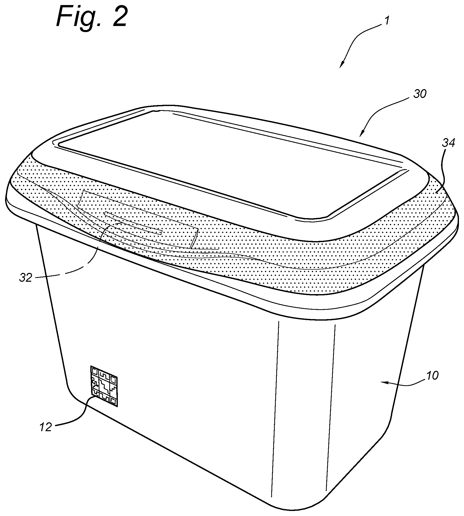 Patent US12619996 Figure 2 – Anti-counterfeit container