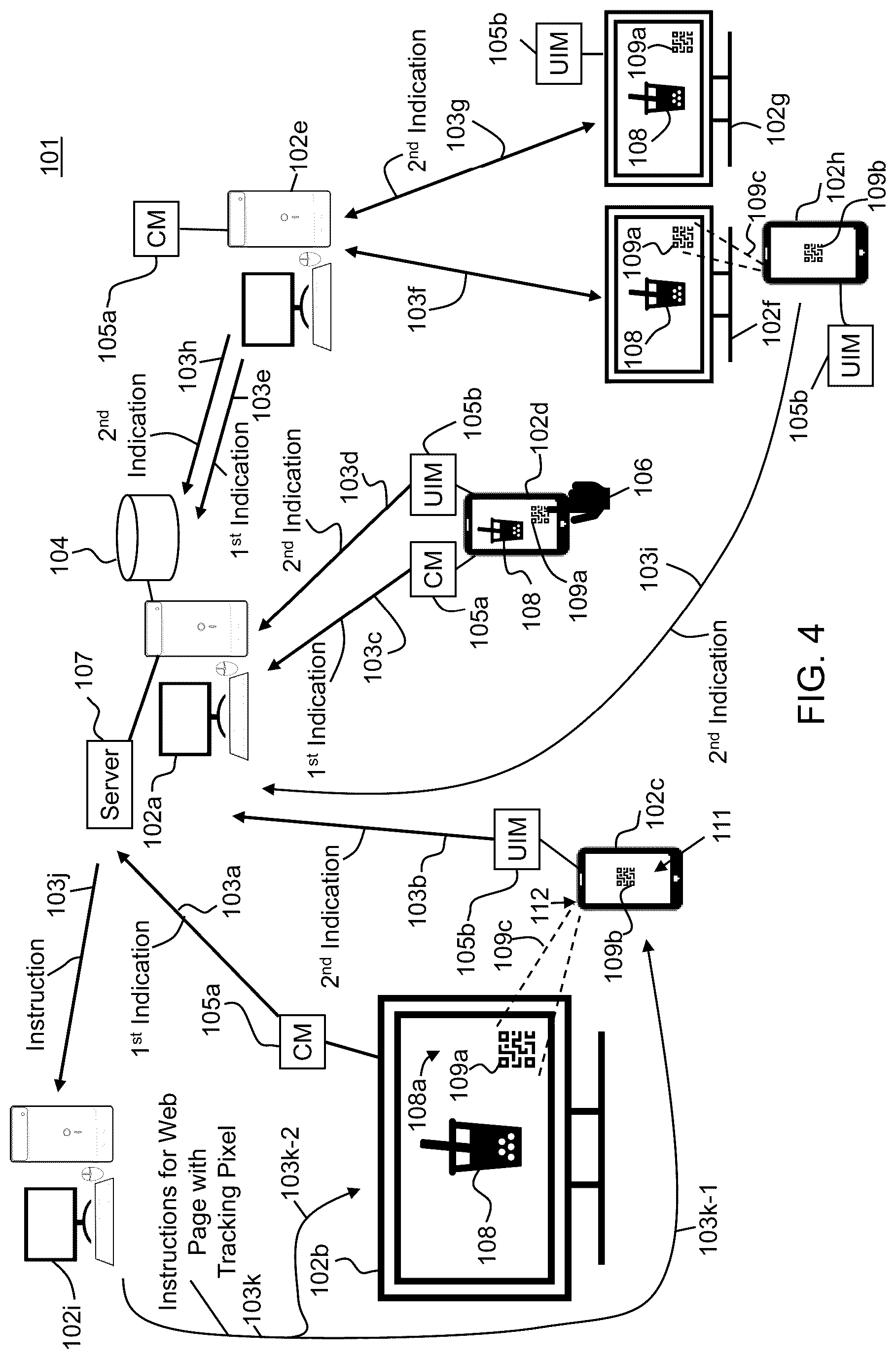 Patent US12620003 Figure 4 – Visual indication presentation and interaction processing systems and methods
