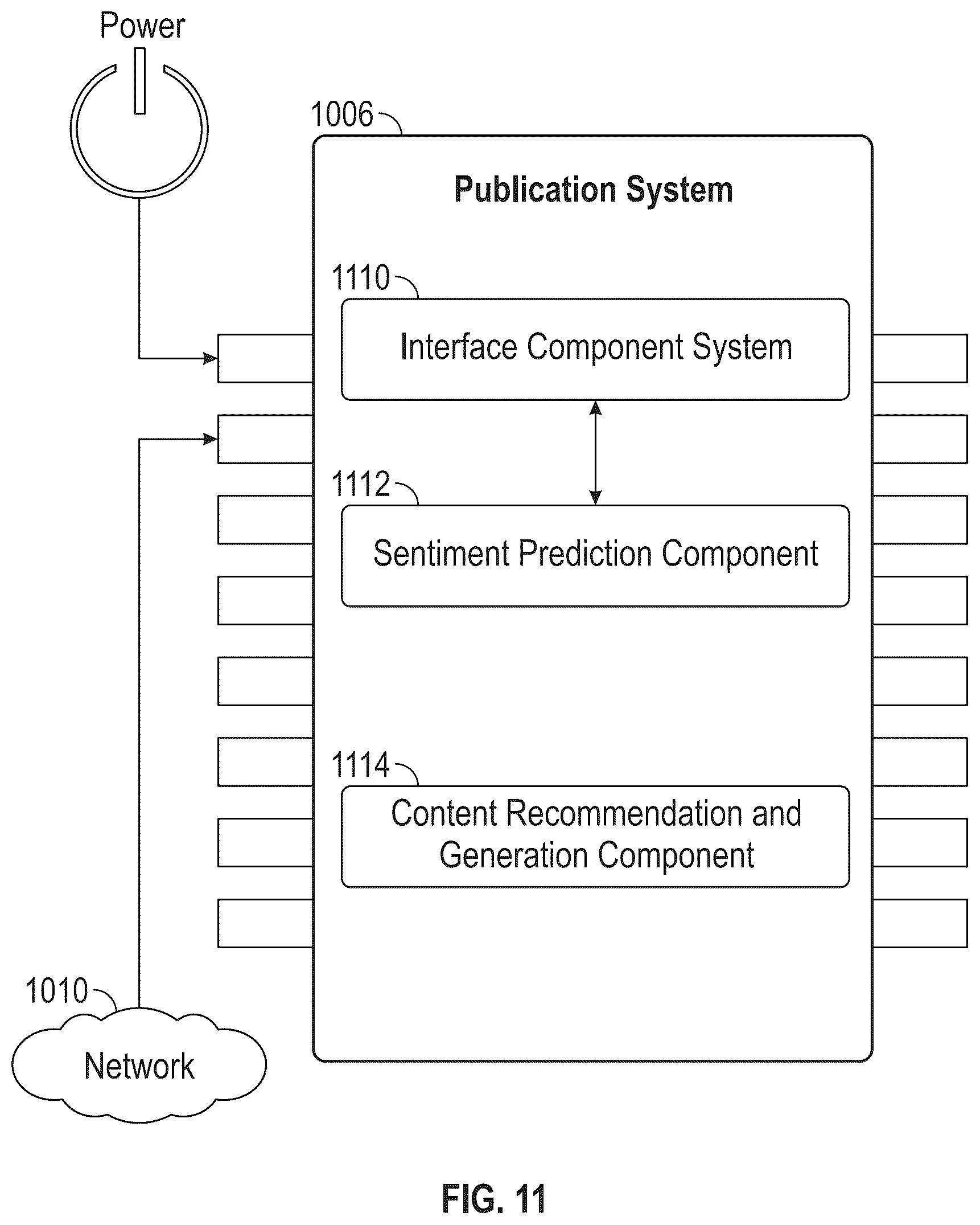 Patent US12620007 Figure 11 – Consumer sentiment analysis for selection of creative elements