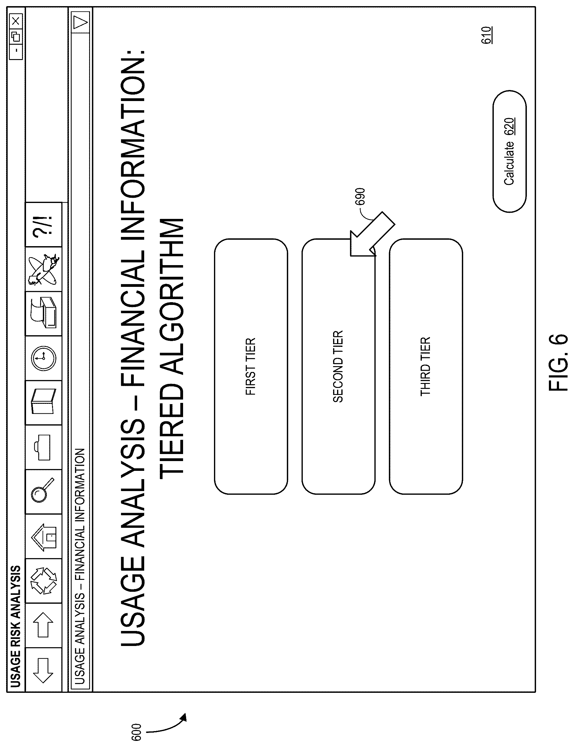 Patent US12620034 Figure 6 – Usage estimation systems and methods for risk association adjustments